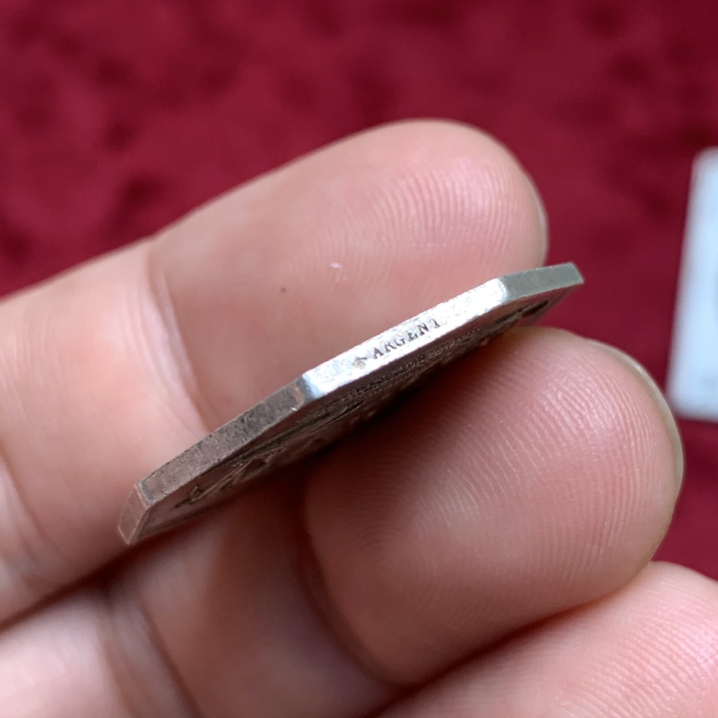 《竞宝斋》第67场-本周日，周一，周四.3场连拍（全场不限金额包邮） 法国1818年园艺协会八角银代币 28mm，8克，蜜蜂Aregnt边铭