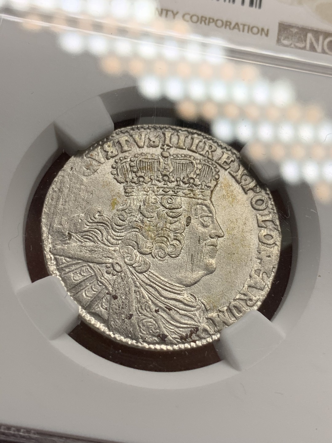 《竞宝斋》第67场-本周日，周一，周四.3场连拍（全场不限金额包邮） NGC-AU 波兰 1754年 奥古斯托三世 18G 银币 原光好品 没有清洗痕迹 也没给分