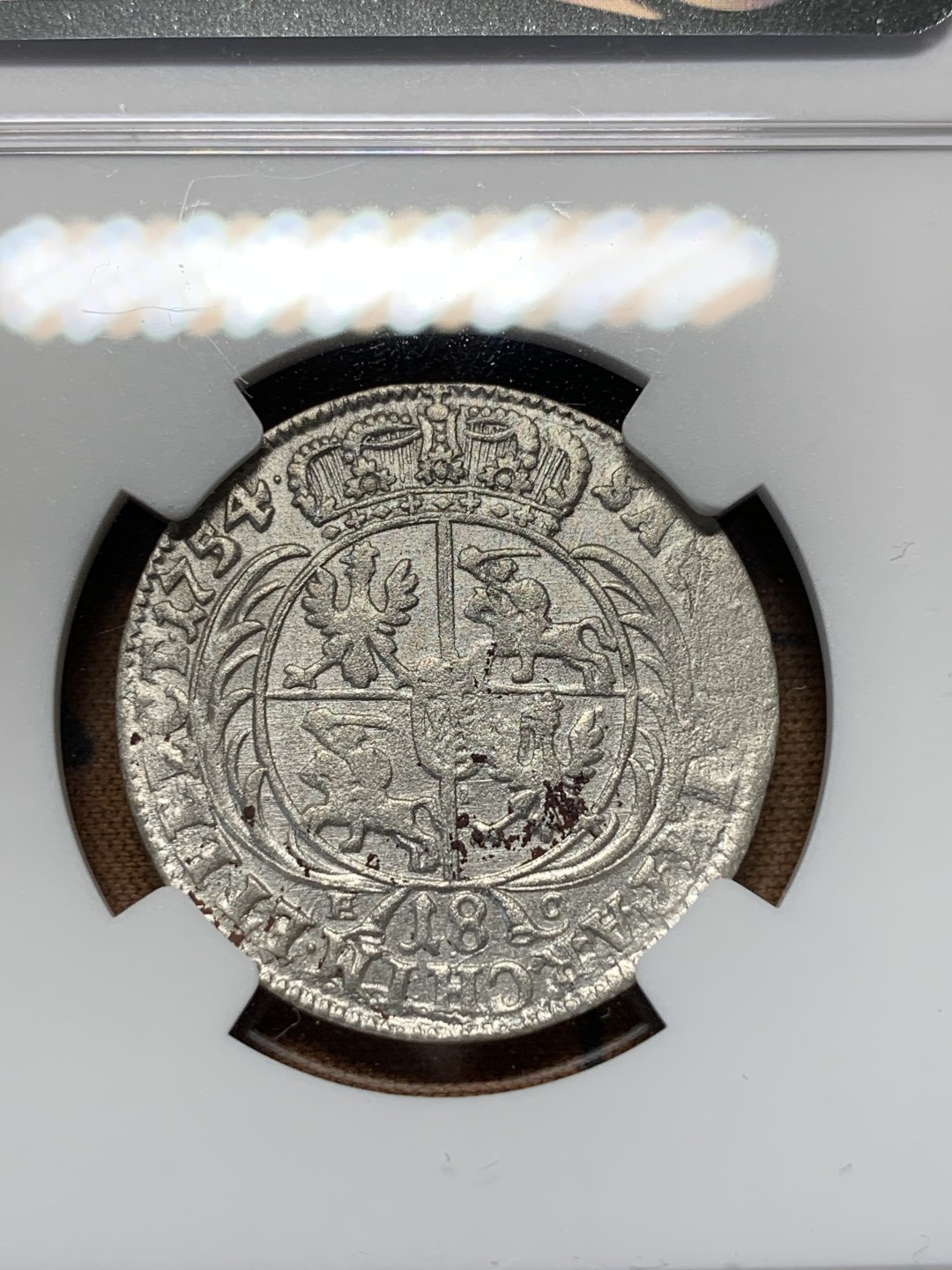 《竞宝斋》第67场-本周日，周一，周四.3场连拍（全场不限金额包邮） NGC-AU 波兰 1754年 奥古斯托三世 18G 银币 原光好品 没有清洗痕迹 也没给分