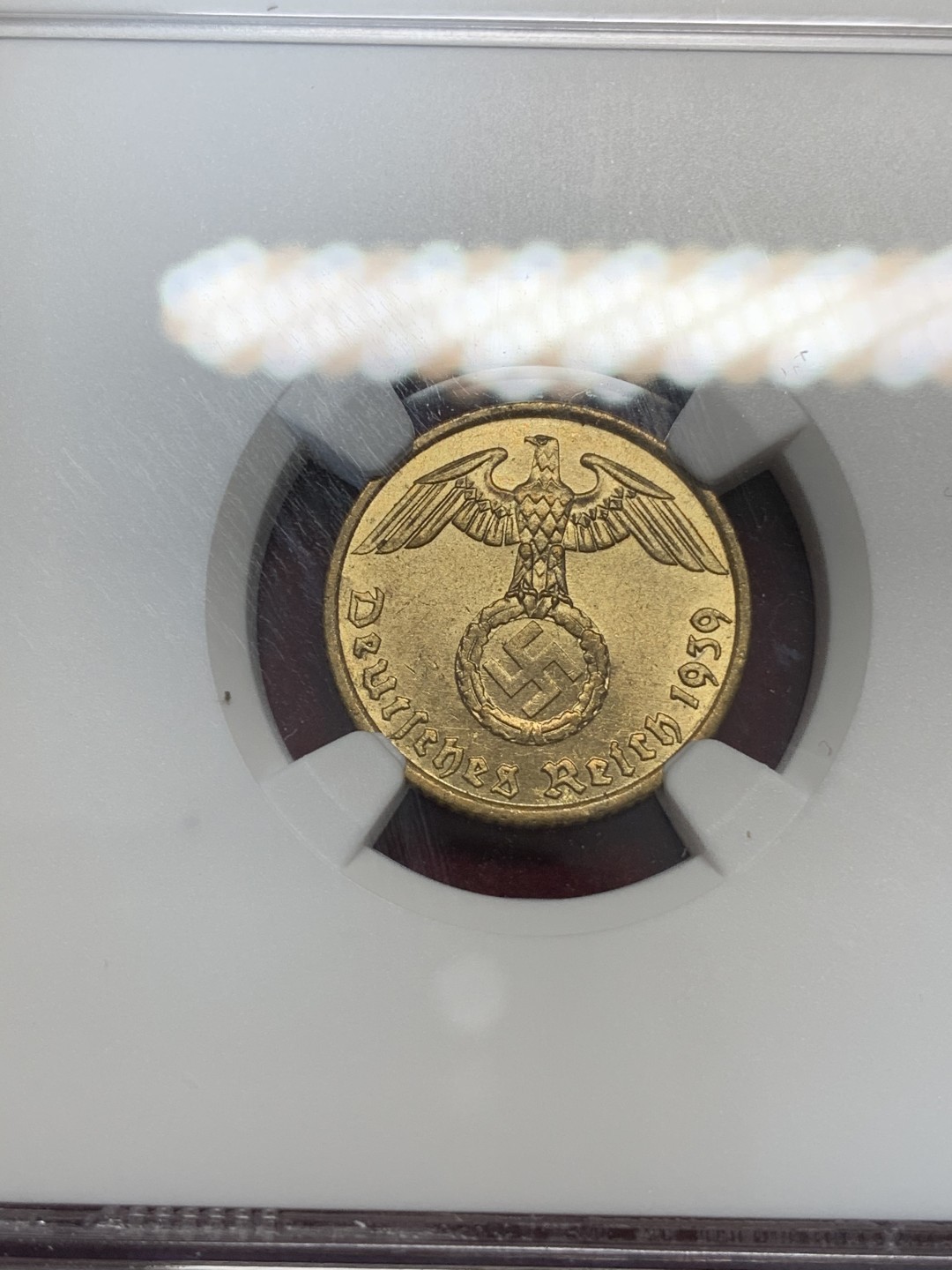 《竞宝斋》第67场-本周日，周一，周四.3场连拍（全场不限金额包邮） NGC MS64 1939A 德意志帝国5芬尼 流光溢彩 高分难得