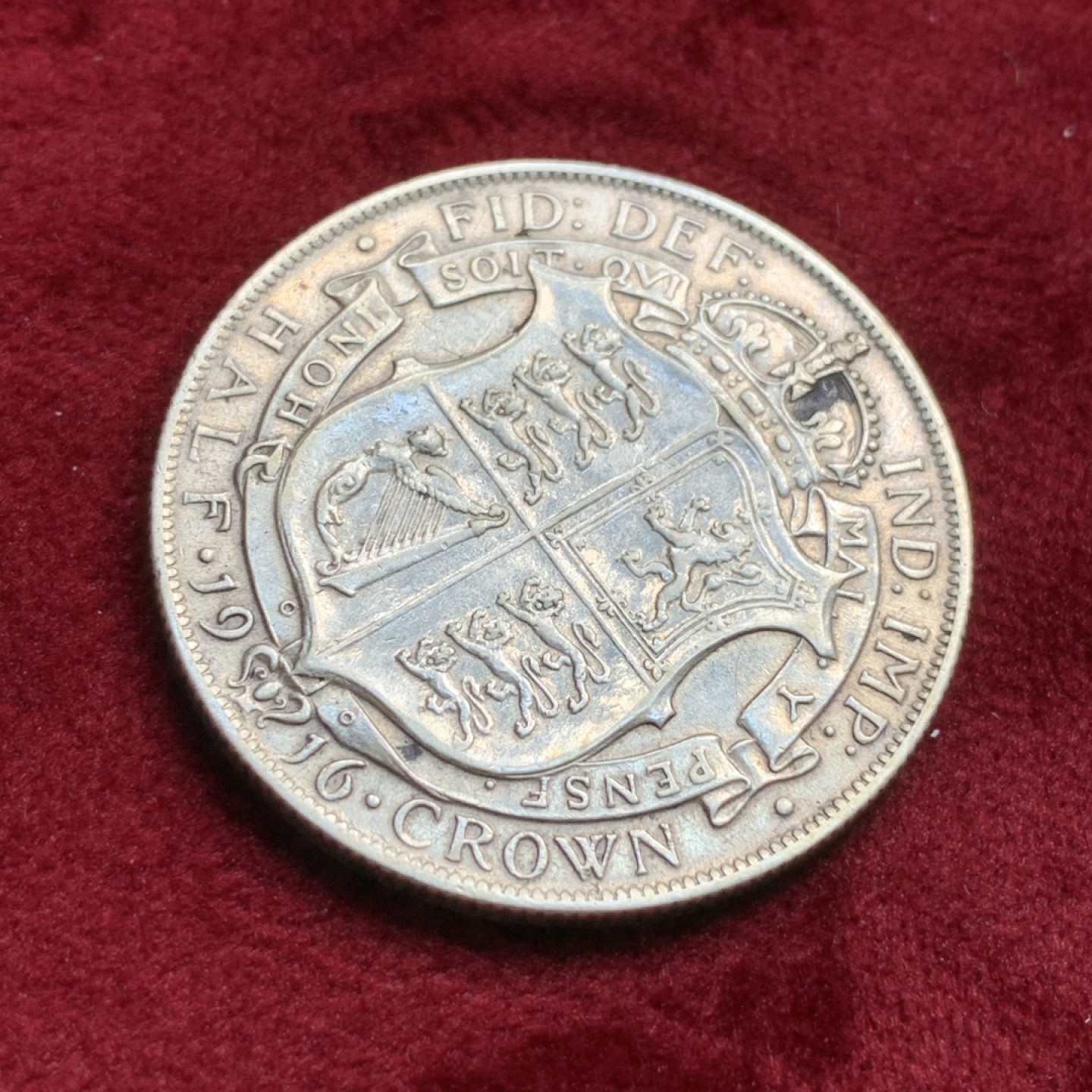 《竞宝斋》第67场-本周日，周一，周四.3场连拍（全场不限金额包邮） 英国 1916年 乔治五世 1/2克朗 银币 925高银版