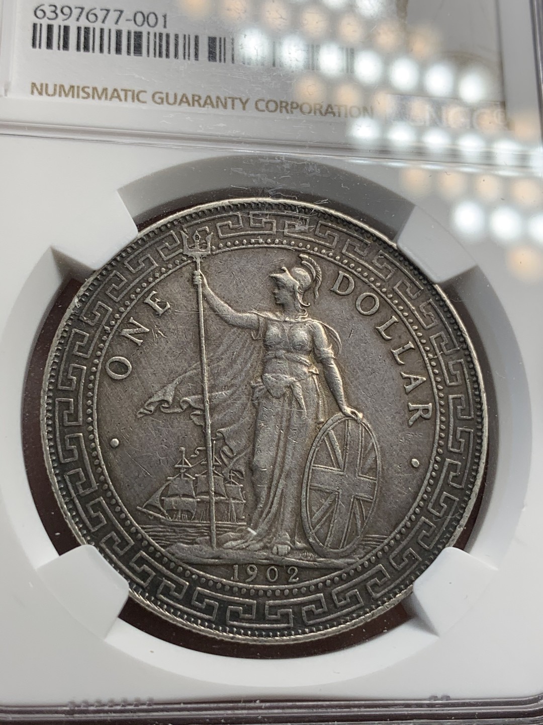 《竞宝斋》第67场-本周日，周一，周四.3场连拍（全场不限金额包邮） NGC-AUD英国1902年站洋大银币，黑包浆