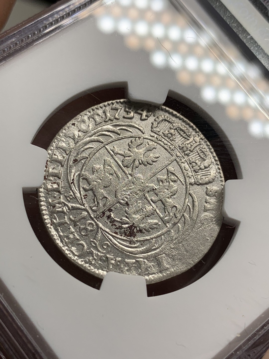 《竞宝斋》第67场-本周日，周一，周四.3场连拍（全场不限金额包邮） NGC-AU 波兰 1754年 奥古斯托三世 18G 银币 原光好品 没有清洗痕迹 也没给分