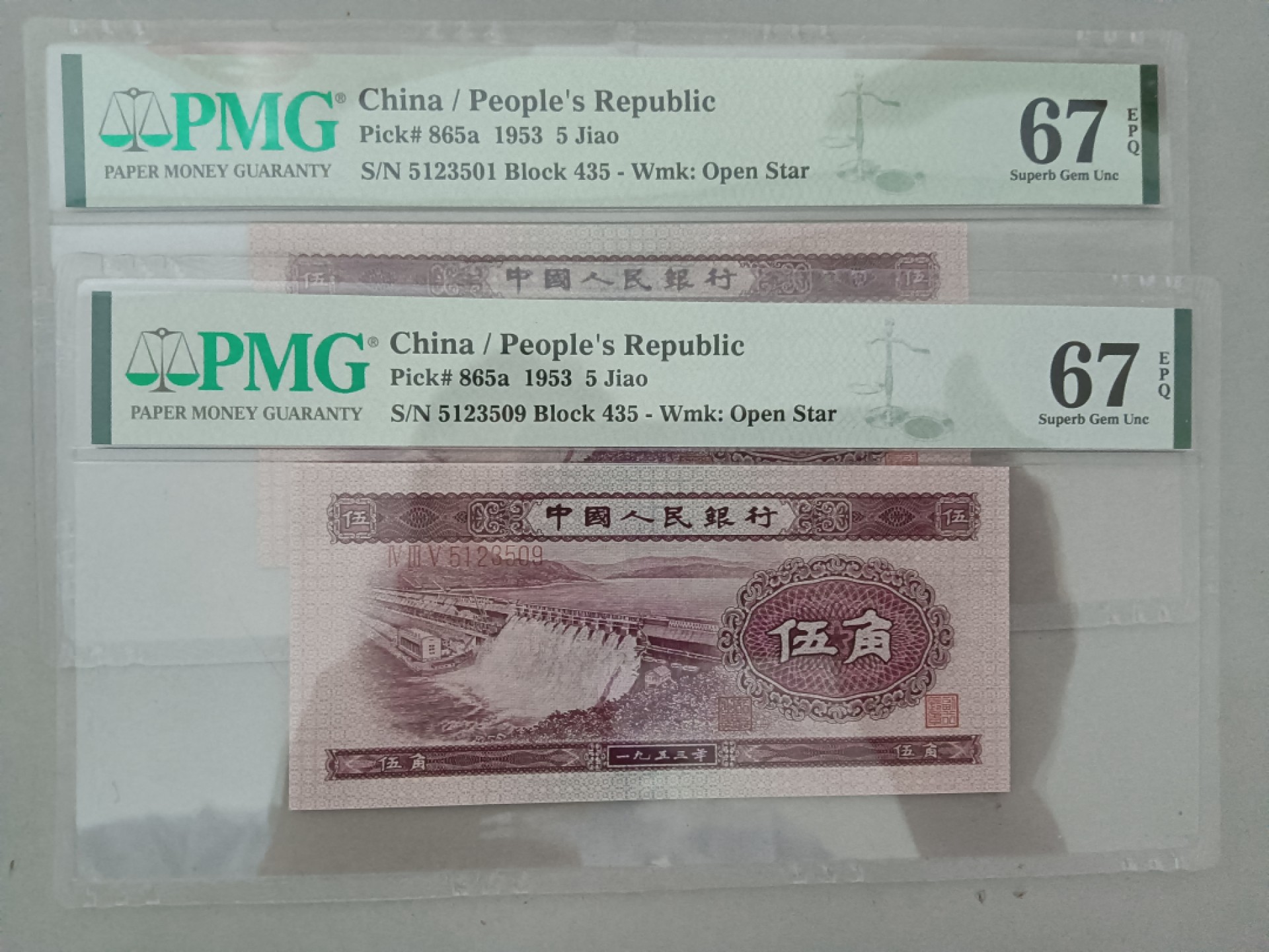 【华誉王者】2049期拍卖 浅水坝两枚无47 同分 PMG67E 435-5123501/9