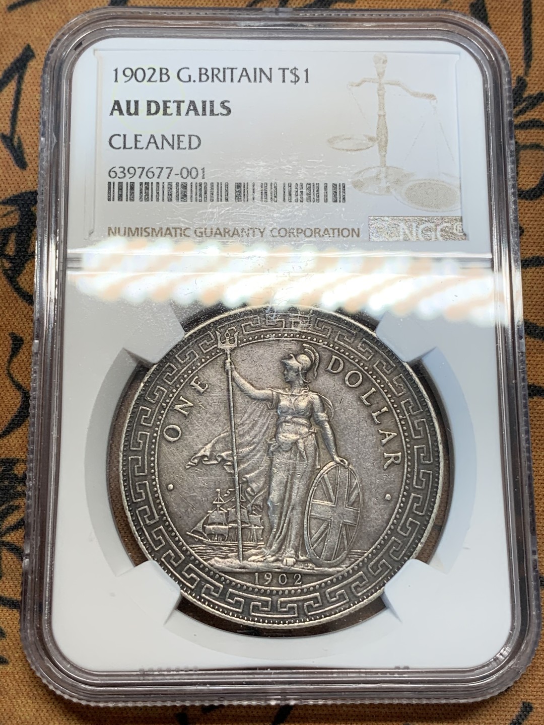 《竞宝斋》第67场-本周日，周一，周四.3场连拍（全场不限金额包邮） NGC-AUD英国1902年站洋大银币，黑包浆