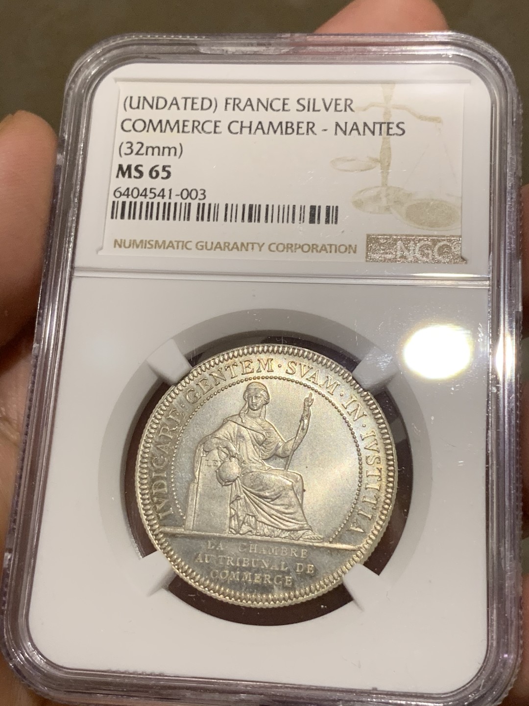 《竞宝斋》第67场-本周日，周一，周四.3场连拍（全场不限金额包邮） NGC-MS65 法国 十九世纪末 南特大帆船 JETON银制 代用币 一流的状态 带点淡彩 