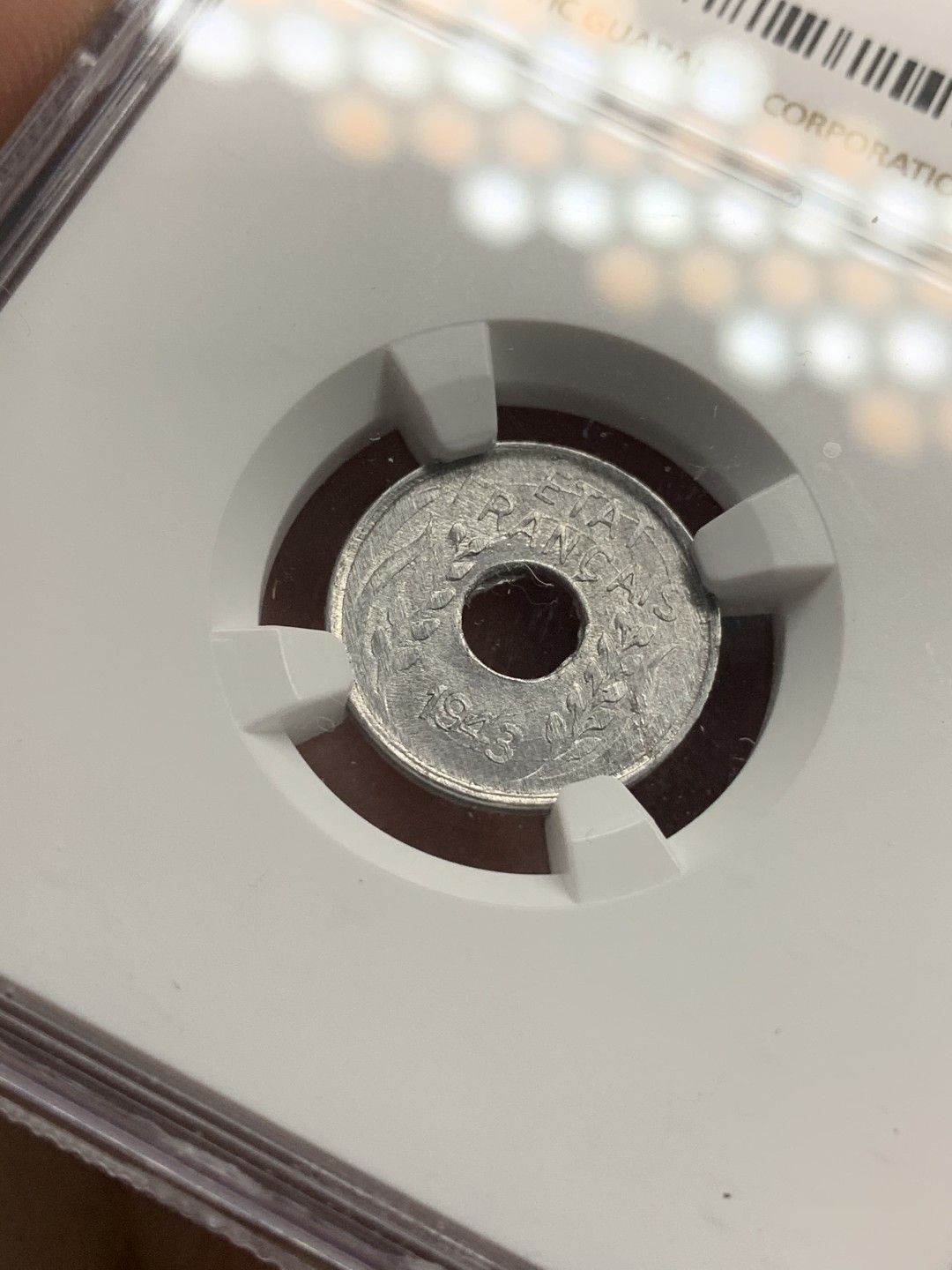 《竞宝斋》第67场-本周日，周一，周四.3场连拍（全场不限金额包邮） NGC-MS64 法国印度支那 1943年 1分 铝币 也是属于坐洋系列晚期的一个辅币