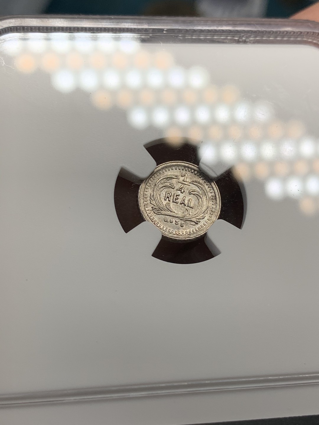 《竞宝斋》第67场-本周日，周一，周四.3场连拍（全场不限金额包邮） NGC-MS64危地马拉1884年1/4R小银币