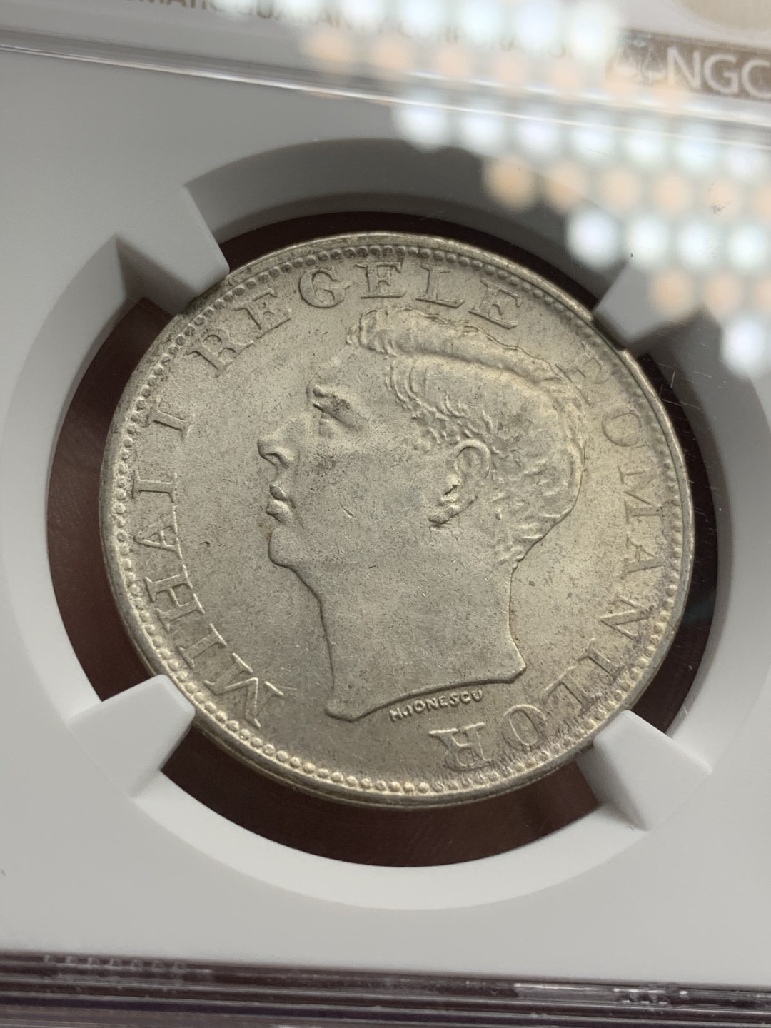 《竞宝斋》第67场-本周日，周一，周四.3场连拍（全场不限金额包邮） NGC-MS62 罗马尼亚 1944年 500列伊银币 原光好品 