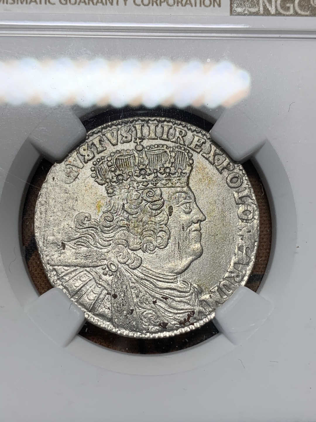 《竞宝斋》第67场-本周日，周一，周四.3场连拍（全场不限金额包邮） NGC-AU 波兰 1754年 奥古斯托三世 18G 银币 原光好品 没有清洗痕迹 也没给分