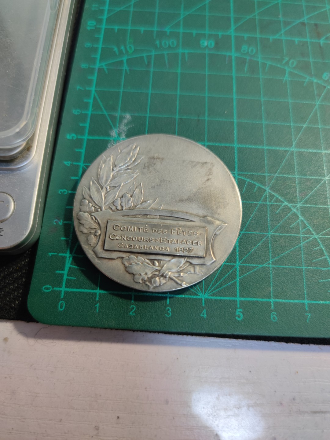 gush小明220626 法国1927装饰艺术镀银铜章 弗瑞斯章牌作品