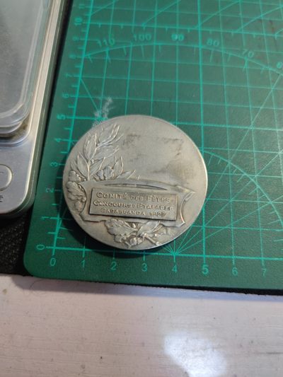 gush小明220626 法国1927装饰艺术镀银铜章 弗瑞斯章牌作品