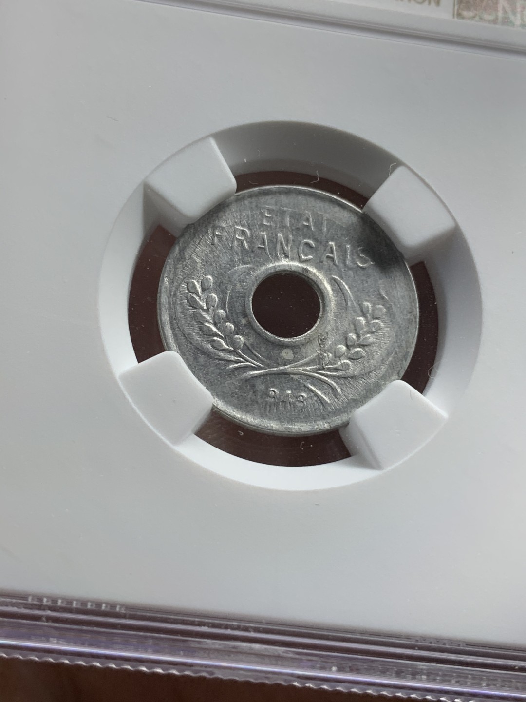 《竞宝斋》第67场-本周日，周一，周四.3场连拍（全场不限金额包邮） NGC-MS64 法国印度支那 1943年 5分 铝币 也是属于坐洋系列晚期的一个辅币