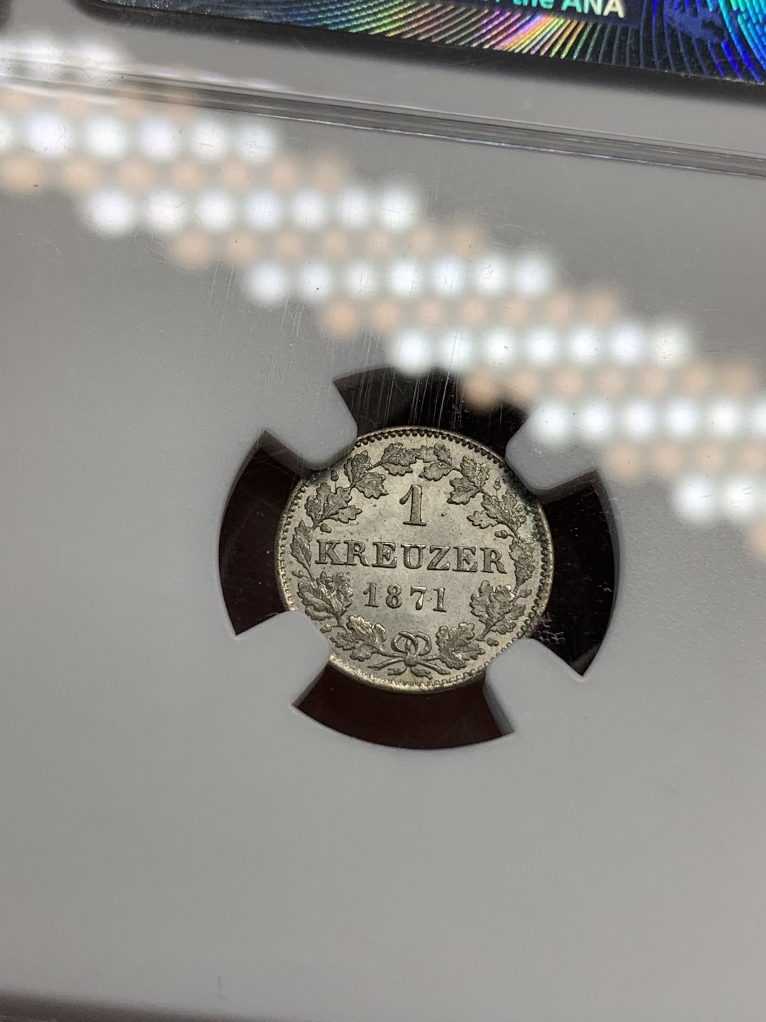 《竞宝斋》第67场-本周日，周一，周四.3场连拍（全场不限金额包邮） NGC-MS66德国1871年黑森1K小银币