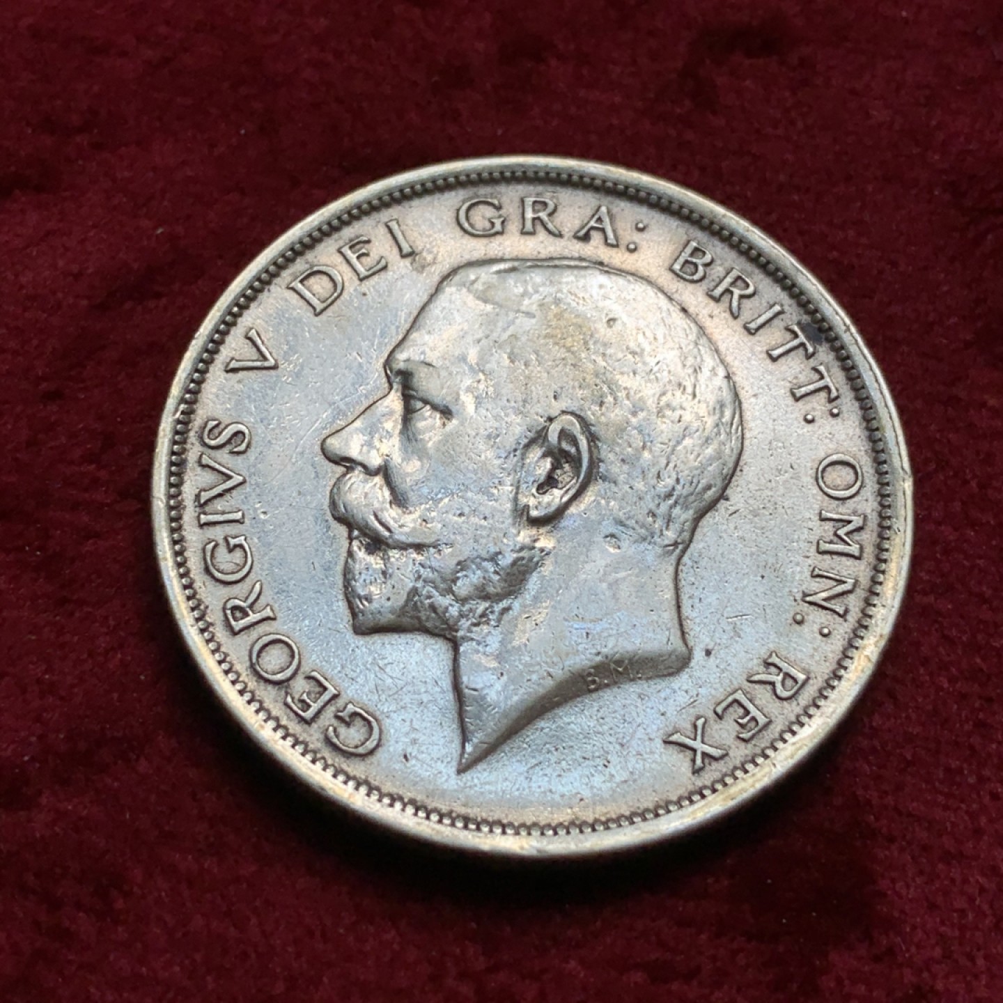 《竞宝斋》第67场-本周日，周一，周四.3场连拍（全场不限金额包邮） 英国 1916年 乔治五世 1/2克朗 银币 925高银版