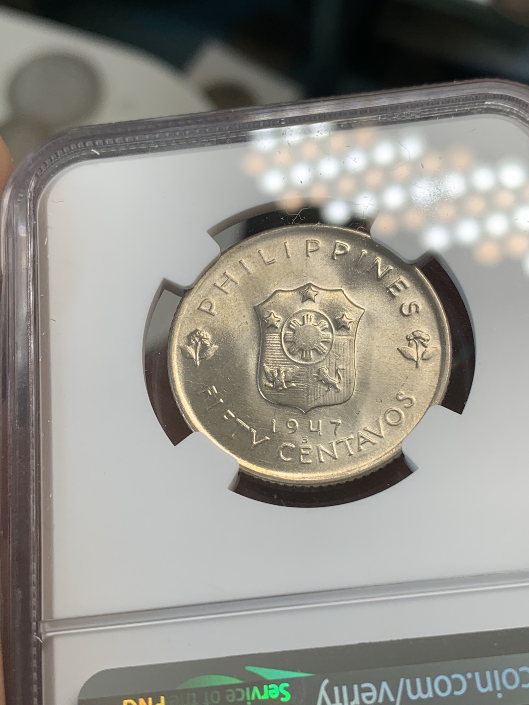 《竞宝斋》第67场-本周日，周一，周四.3场连拍（全场不限金额包邮） NGC-MS66菲律宾1947年马克阿瑟半比索大银币