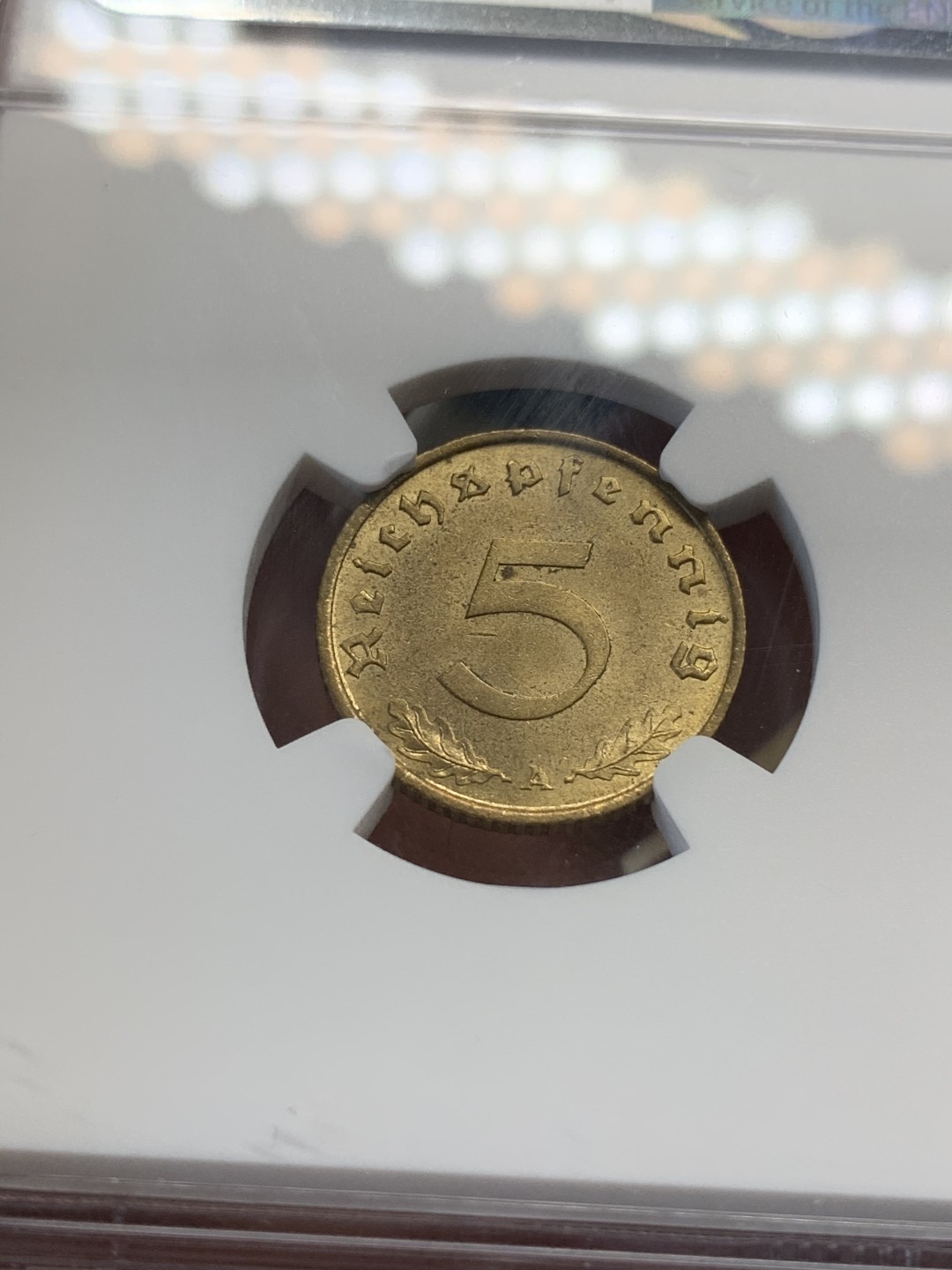 《竞宝斋》第67场-本周日，周一，周四.3场连拍（全场不限金额包邮） NGC MS64 1939A 德意志帝国5芬尼 流光溢彩 高分难得