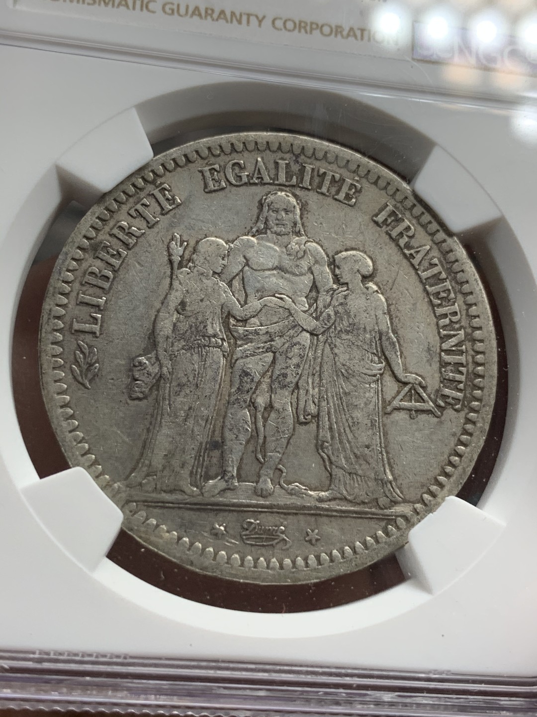 《竞宝斋》第67场-本周日，周一，周四.3场连拍（全场不限金额包邮） NGC-VF35 法国 1848-BB年 大力神 5法郎 大银币 稀少厂名而且还是早期的版本 比较难得