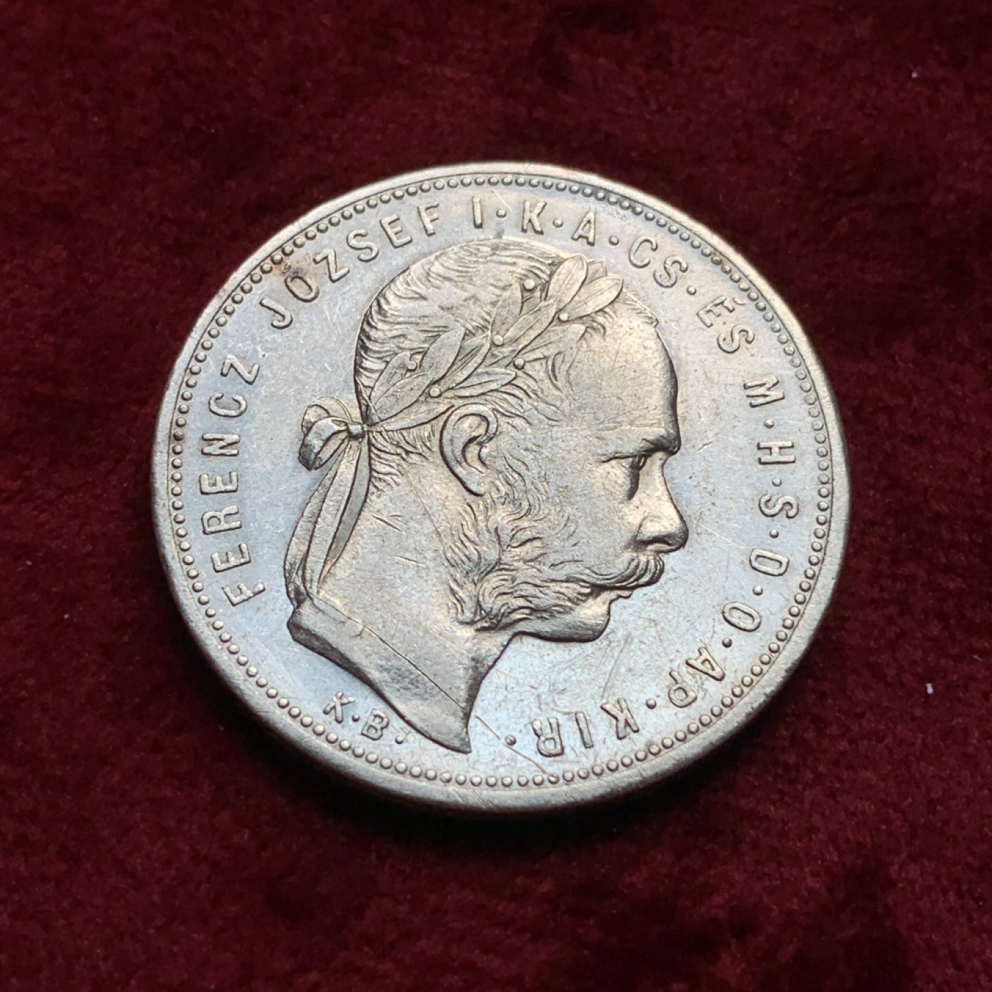 《竞宝斋》第67场-本周日，周一，周四.3场连拍（全场不限金额包邮） 少见 奥匈帝国 匈牙利 1881年 1福林 银币