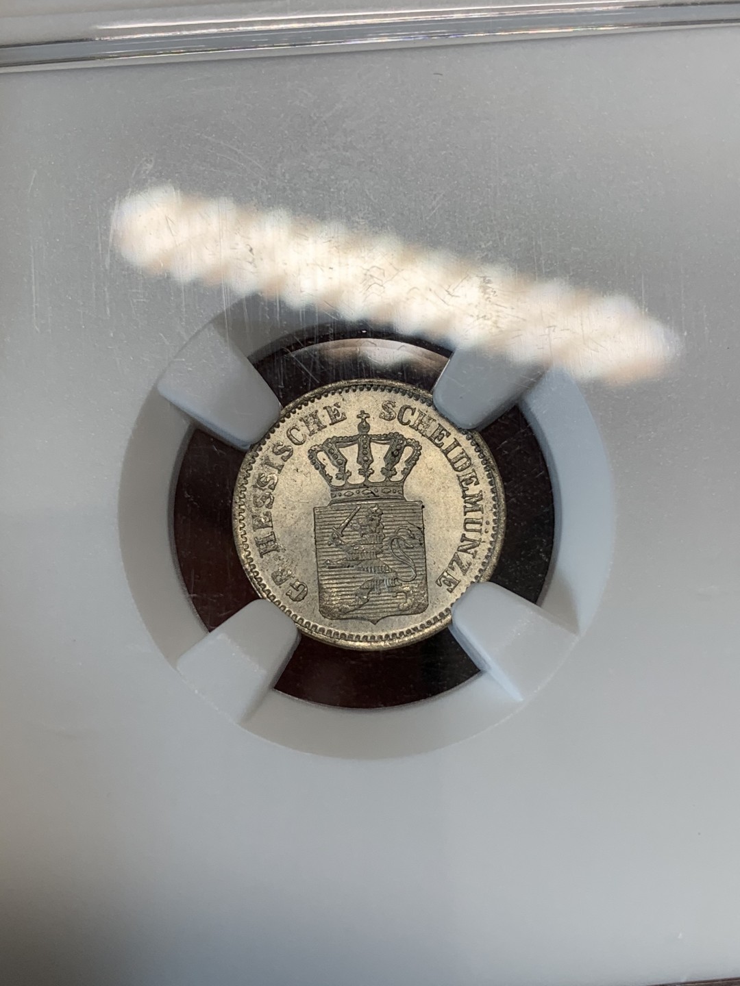 《竞宝斋》第67场-本周日，周一，周四.3场连拍（全场不限金额包邮） NGC-MS66德国1871年黑森1K小银币