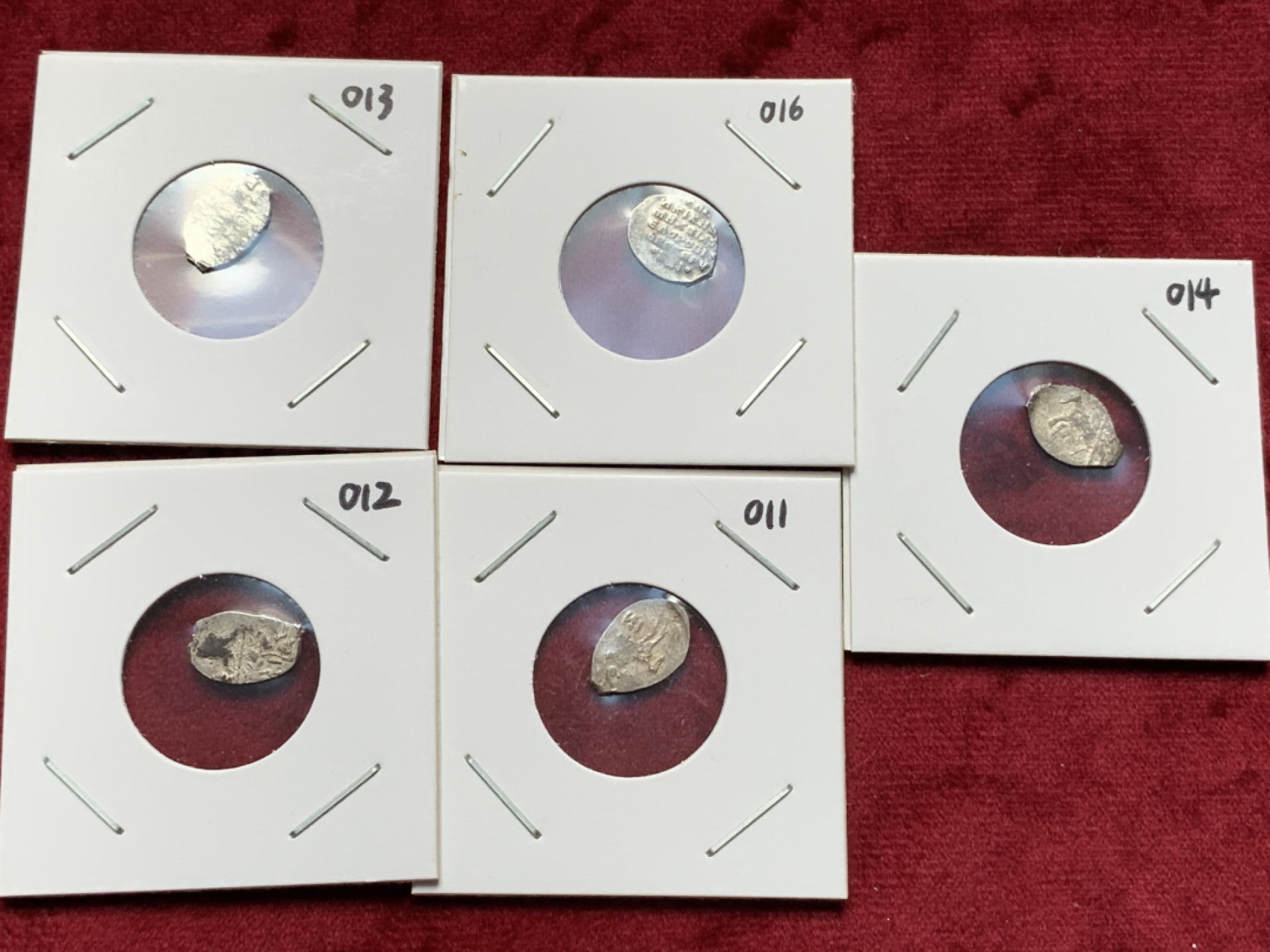 《竞宝斋》第67场-本周日，周一，周四.3场连拍（全场不限金额包邮） 俄罗斯 留里克王朝 少见不同版 银戈比 5枚一组 细节打制的不错