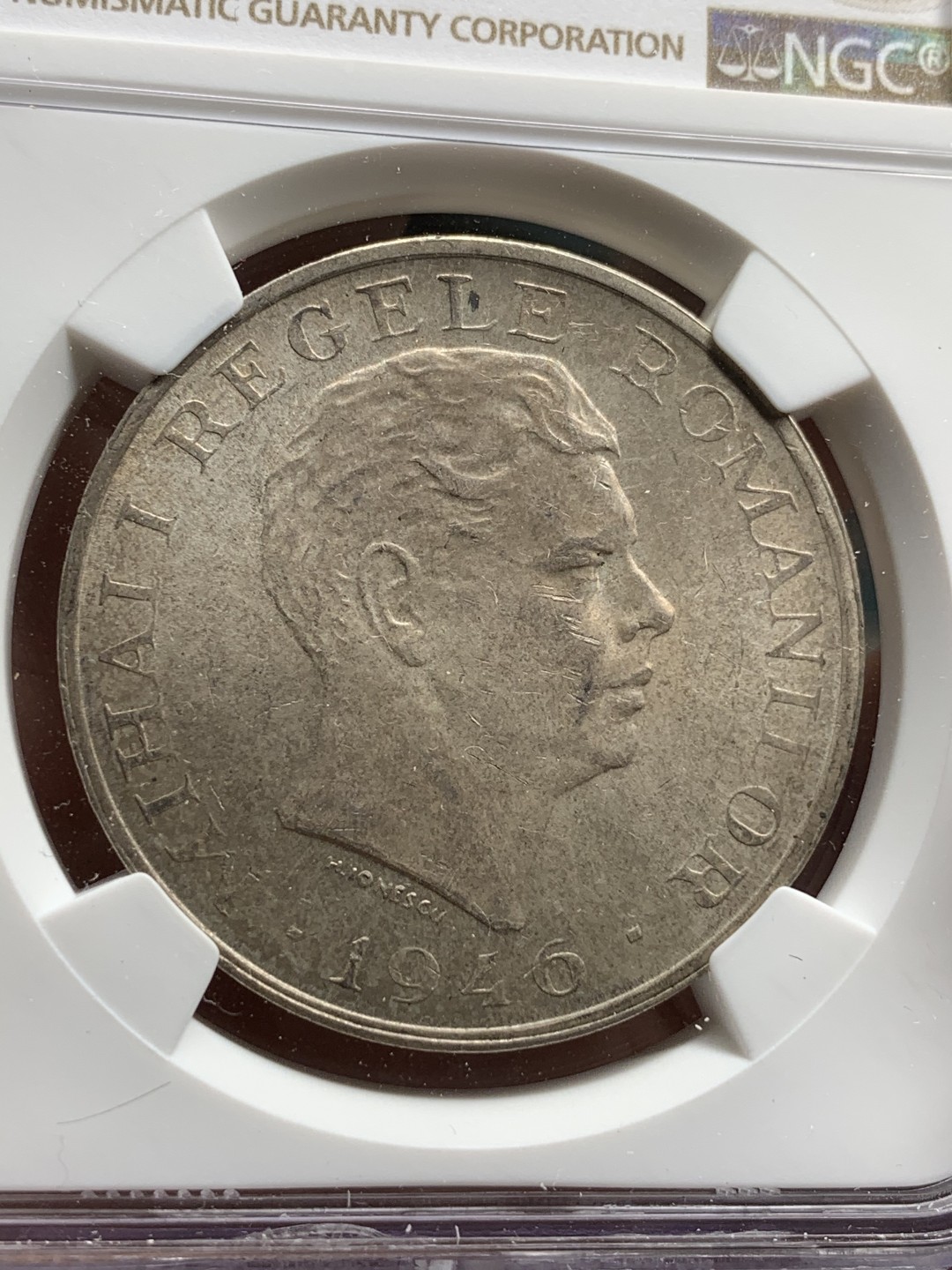 《竞宝斋》第67场-本周日，周一，周四.3场连拍（全场不限金额包邮） NGC-MS62 罗马尼亚 1946年 100000列伊大银币 淡彩粉光 非常漂亮 这类币也是疫情后暴涨的品种