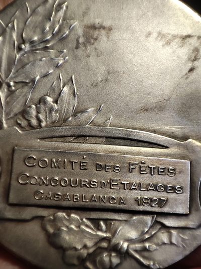 gush小明220626 法国1927装饰艺术镀银铜章 弗瑞斯章牌作品