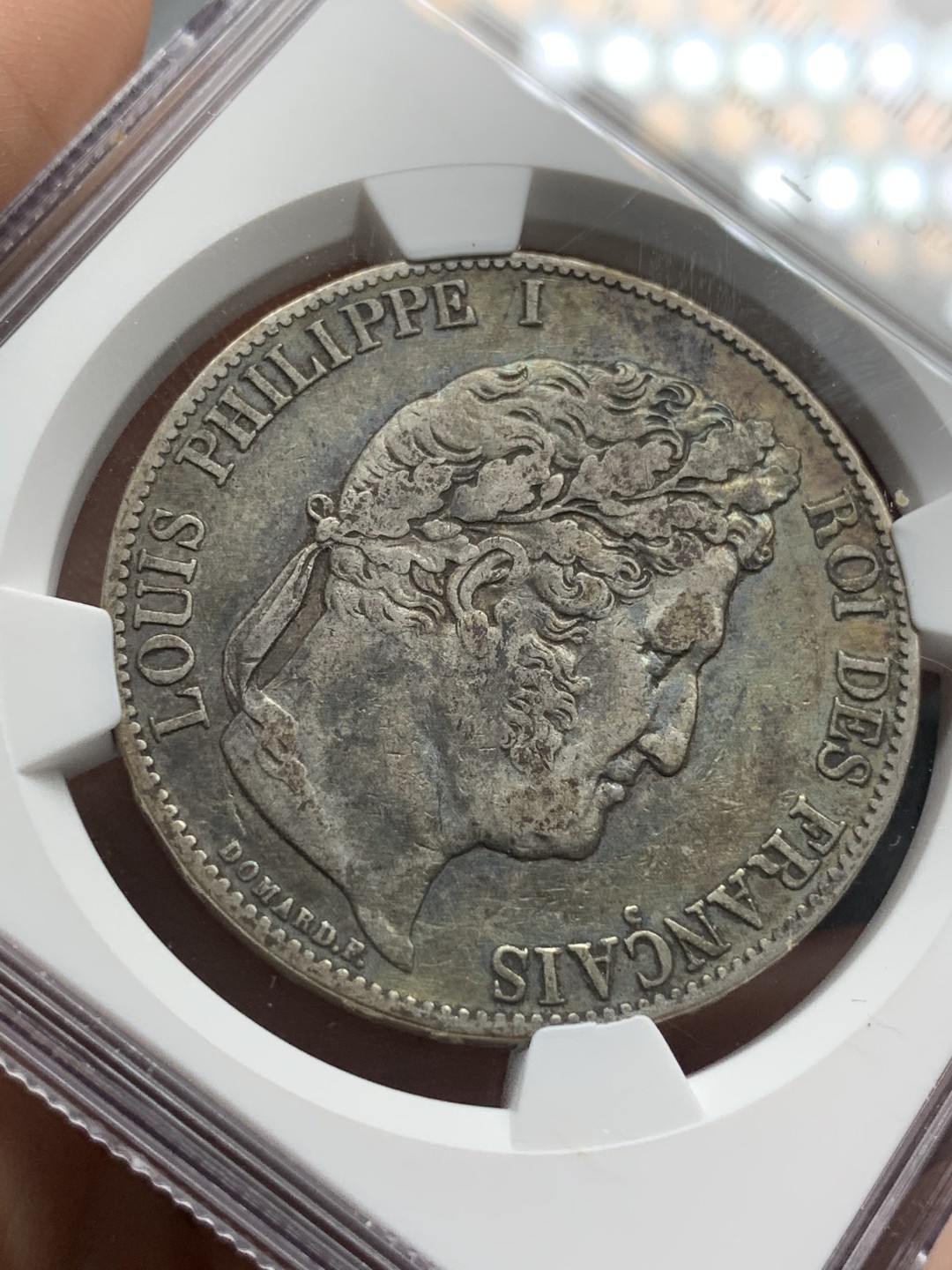 《竞宝斋》第67场-本周日，周一，周四.3场连拍（全场不限金额包邮） NGC XF45 法国 1847年菲利普一世五法郎银币 五彩老包浆好品相