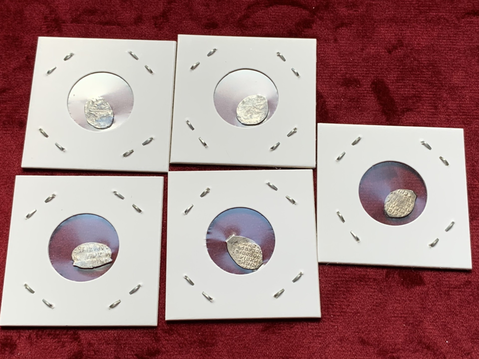 《竞宝斋》第67场-本周日，周一，周四.3场连拍（全场不限金额包邮） 俄罗斯 留里克王朝 少见不同版 银戈比 5枚一组 细节打制的不错