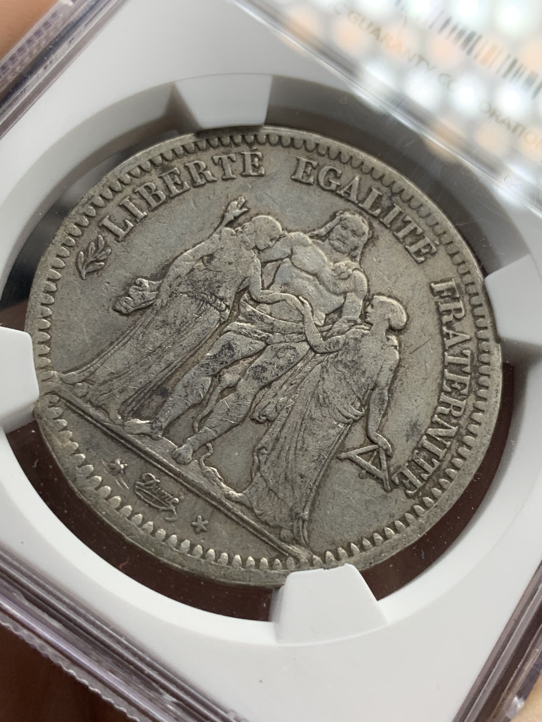 《竞宝斋》第67场-本周日，周一，周四.3场连拍（全场不限金额包邮） NGC-VF35 法国 1848-BB年 大力神 5法郎 大银币 稀少厂名而且还是早期的版本 比较难得