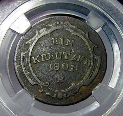 德邦哈布斯堡(前奥地利)铜币,费朗茨二世,1801H,1克鲁泽 德邦哈布斯堡(前奥地利)铜币,费朗茨二世,1801H,1克鲁泽