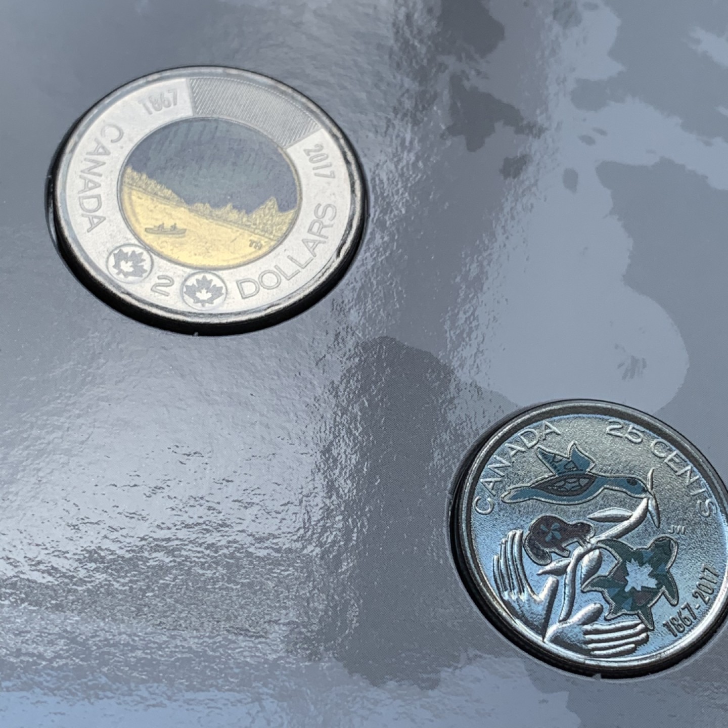 《竞宝斋》第68场-本周日，周一，周四.3场连拍（全场不限金额包邮） 2017年 加拿大建国150周年纪念套币卡册 5枚一套