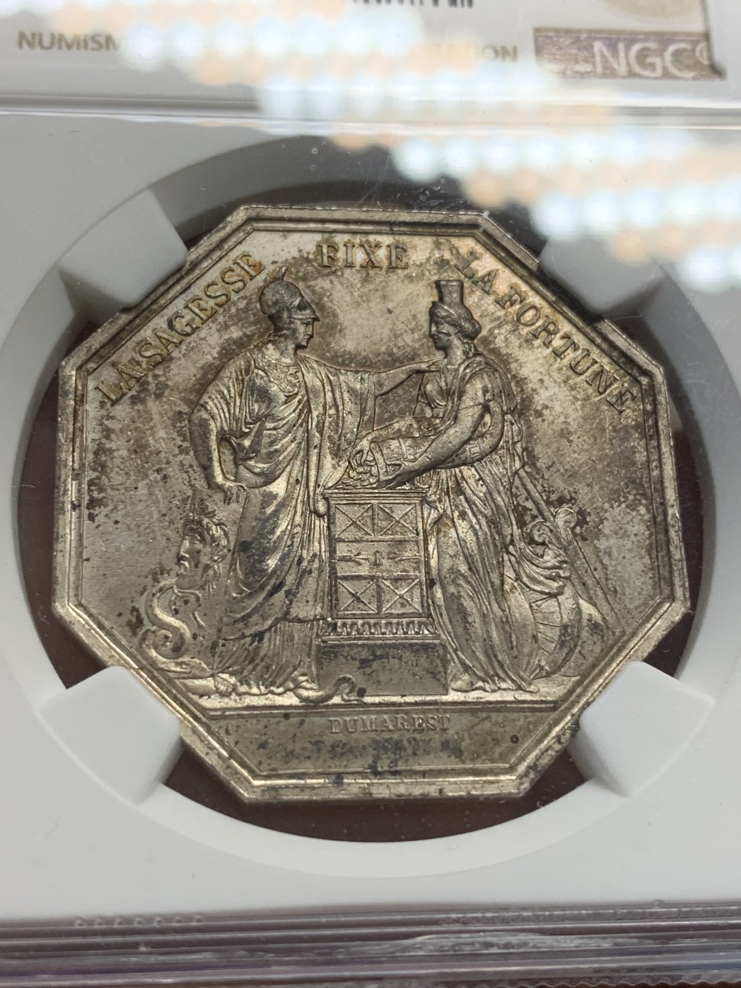 《竞宝斋》第68场-本周日，周一，周四.3场连拍（全场不限金额包邮） NGC-MS63 法国1800年 法兰西银行 JETON大银币 好品