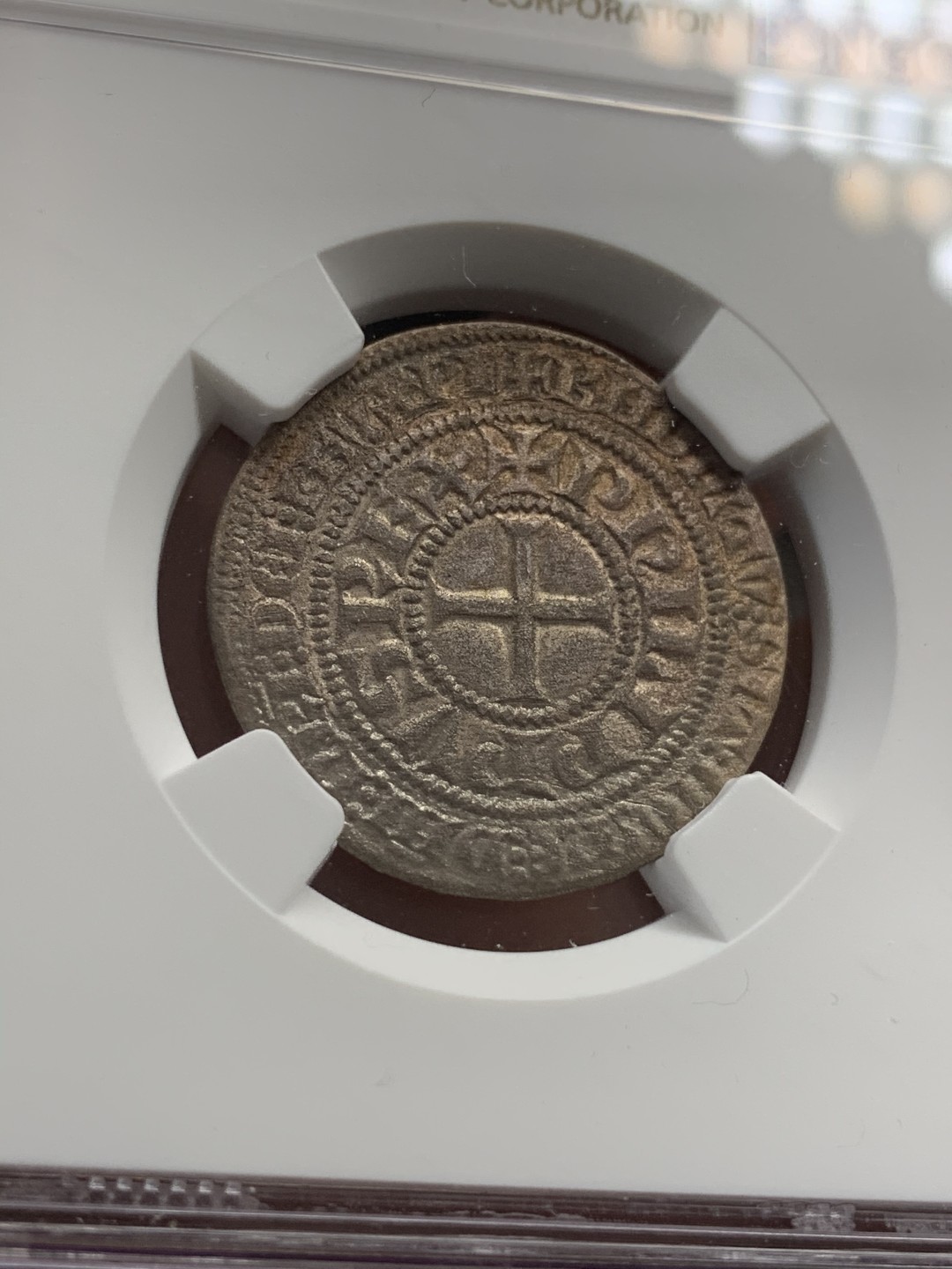 《竞宝斋》第68场-本周日，周一，周四.3场连拍（全场不限金额包邮） NGC XF细节评级 法国 菲利普四世（1270-1314年）打制银币 非凡的细节 十分难得