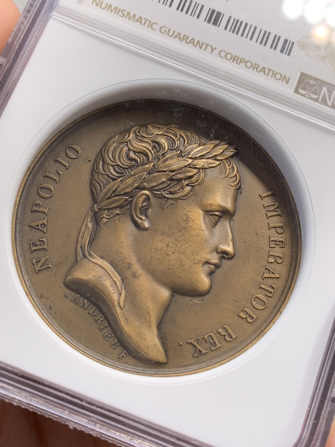 《竞宝斋》第68场-本周日，周一，周四.3场连拍（全场不限金额包邮） NGC MS63 法国1806年拿破仑耶拿之战纪念大铜章加厚盒