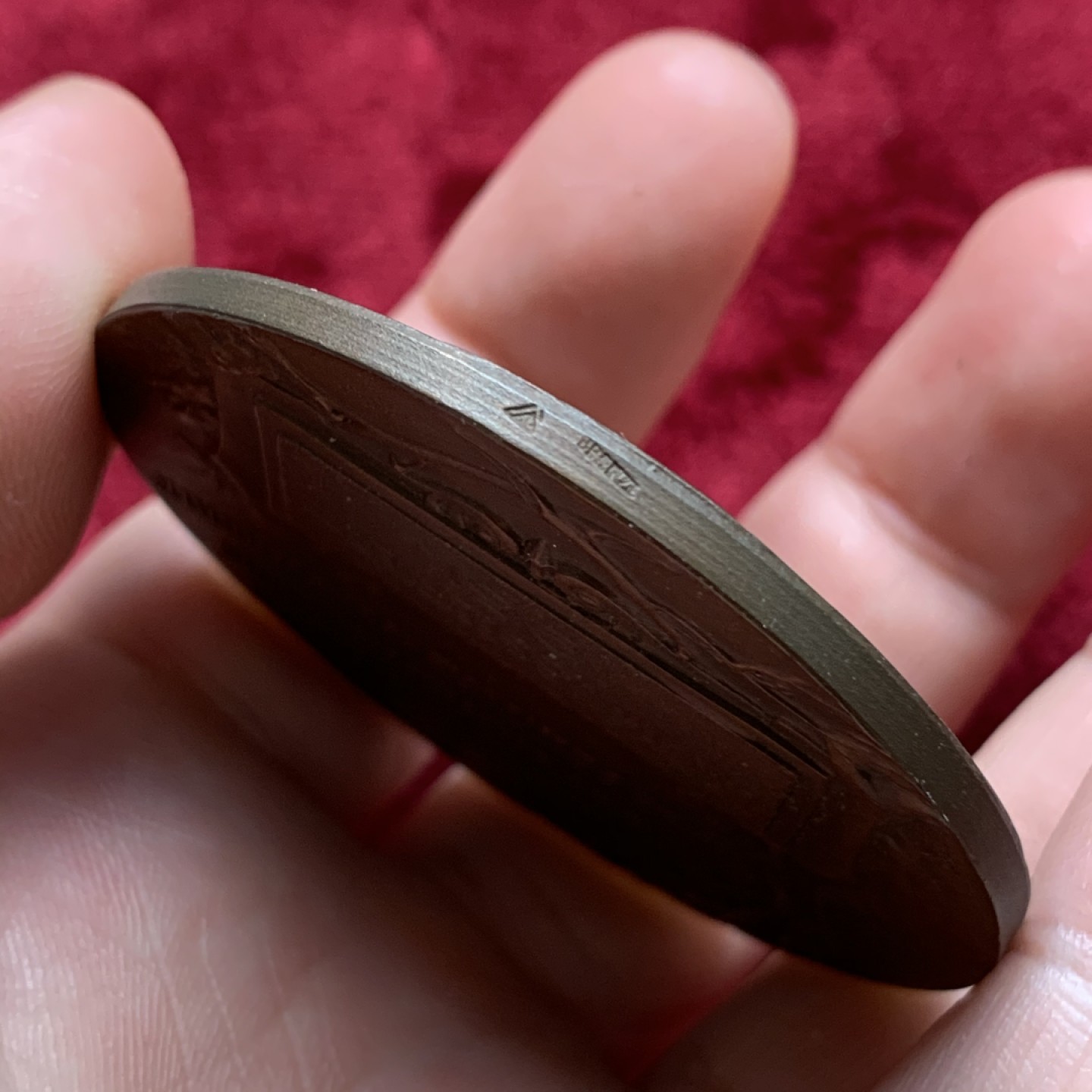 《竞宝斋》第68场-本周日，周一，周四.3场连拍（全场不限金额包邮） 法国 1951年 玛丽安娜 铜章 75克 55.2mm 大规格  铜边铭