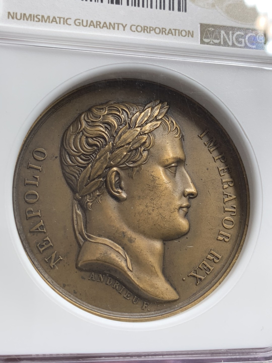 《竞宝斋》第68场-本周日，周一，周四.3场连拍（全场不限金额包邮） NGC MS63 法国1806年拿破仑耶拿之战纪念大铜章加厚盒