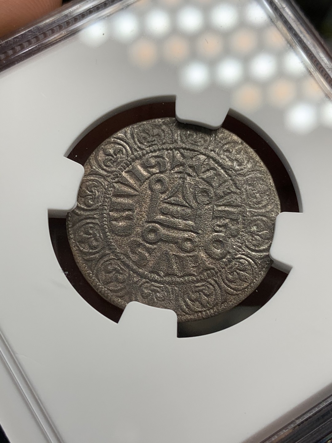 《竞宝斋》第68场-本周日，周一，周四.3场连拍（全场不限金额包邮） NGC XF细节评级 法国 菲利普四世（1270-1314年）打制银币 非凡的细节 十分难得