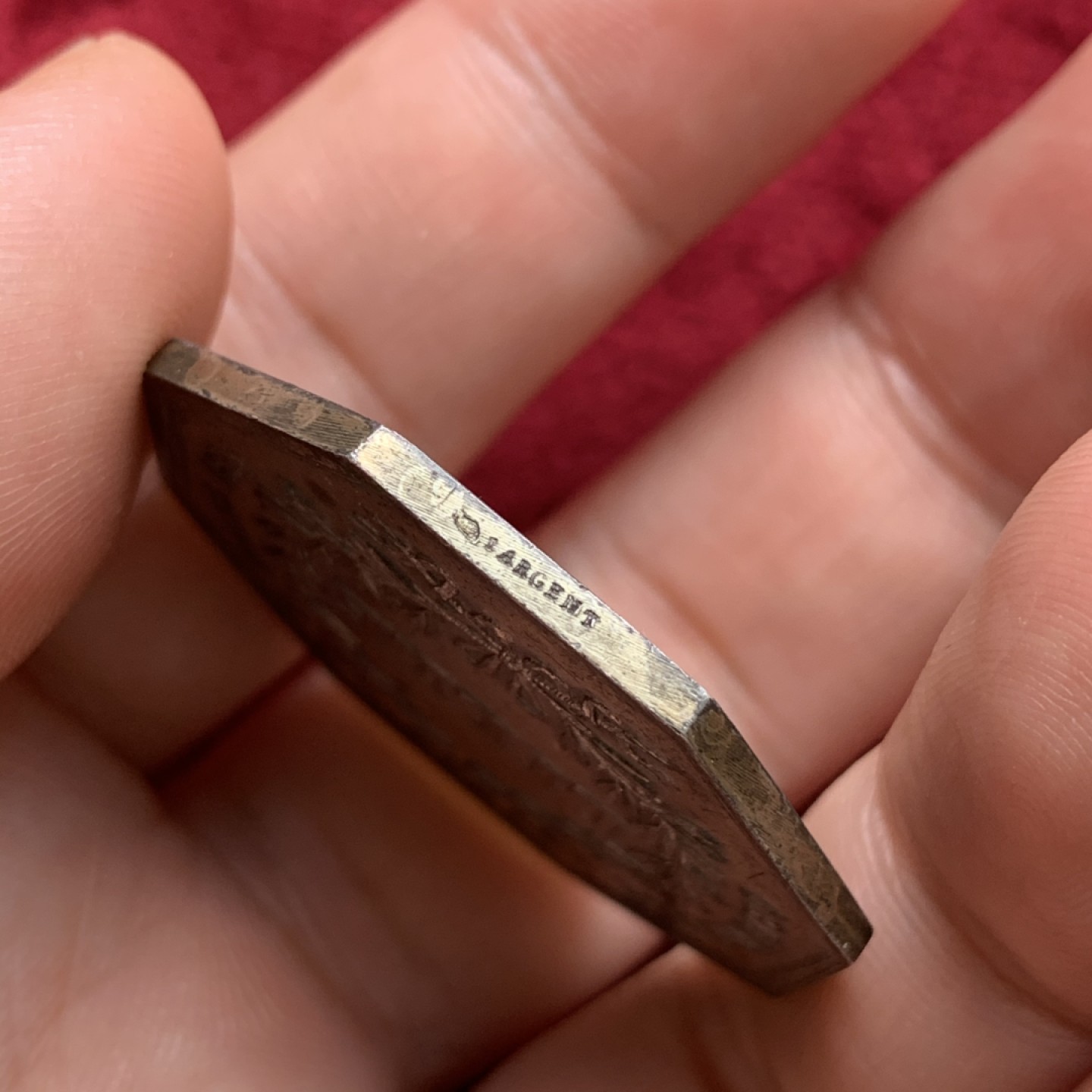 《竞宝斋》第68场-本周日，周一，周四.3场连拍（全场不限金额包邮） 法国1834年城市纹章大八角银代币 原光品 丰饶角边铭 36毫米 19.9