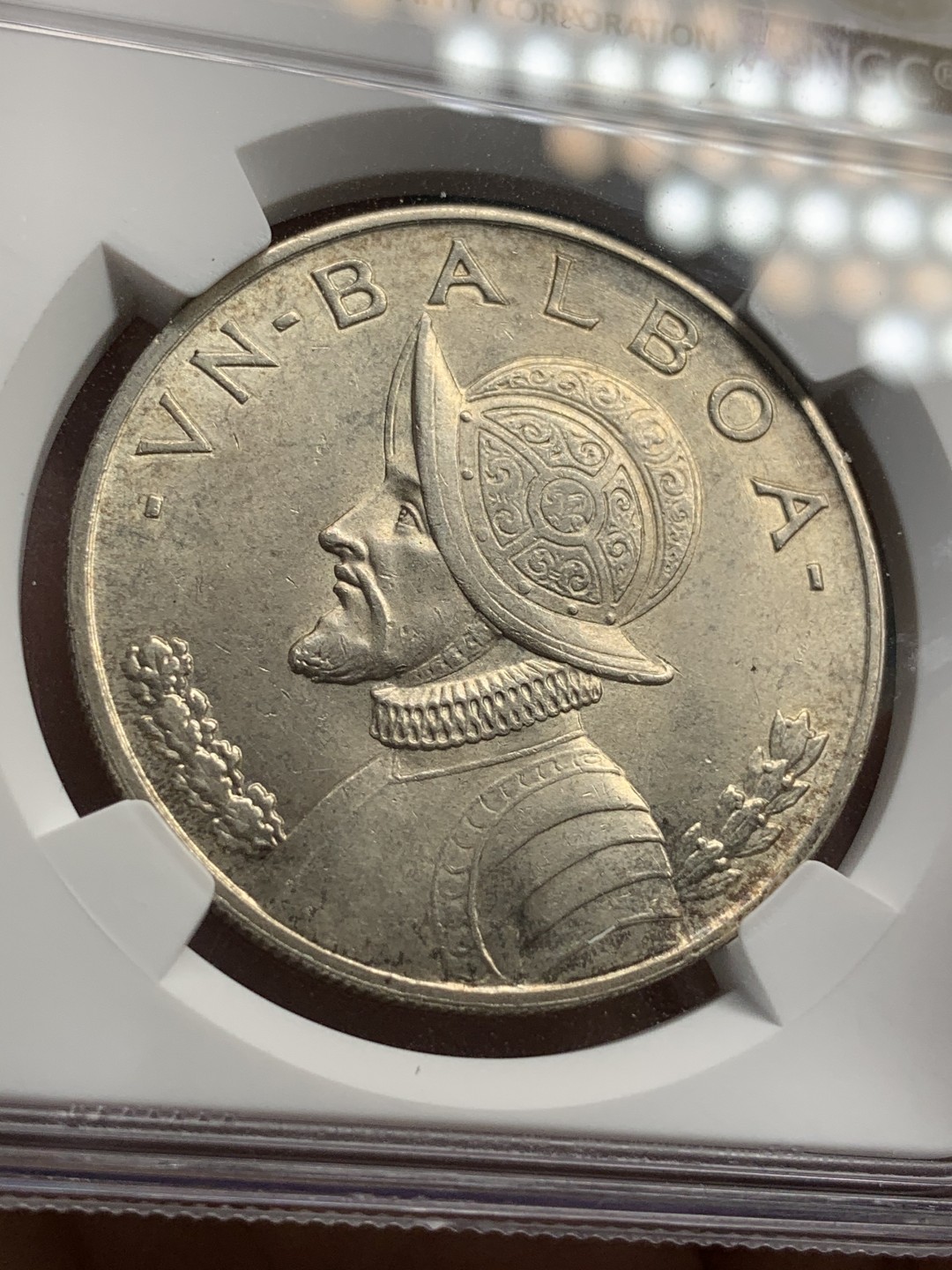 《竞宝斋》第68场-本周日，周一，周四.3场连拍（全场不限金额包邮） NGC-AUD 巴拿马 1947年 1巴波亚 女神银币 银币