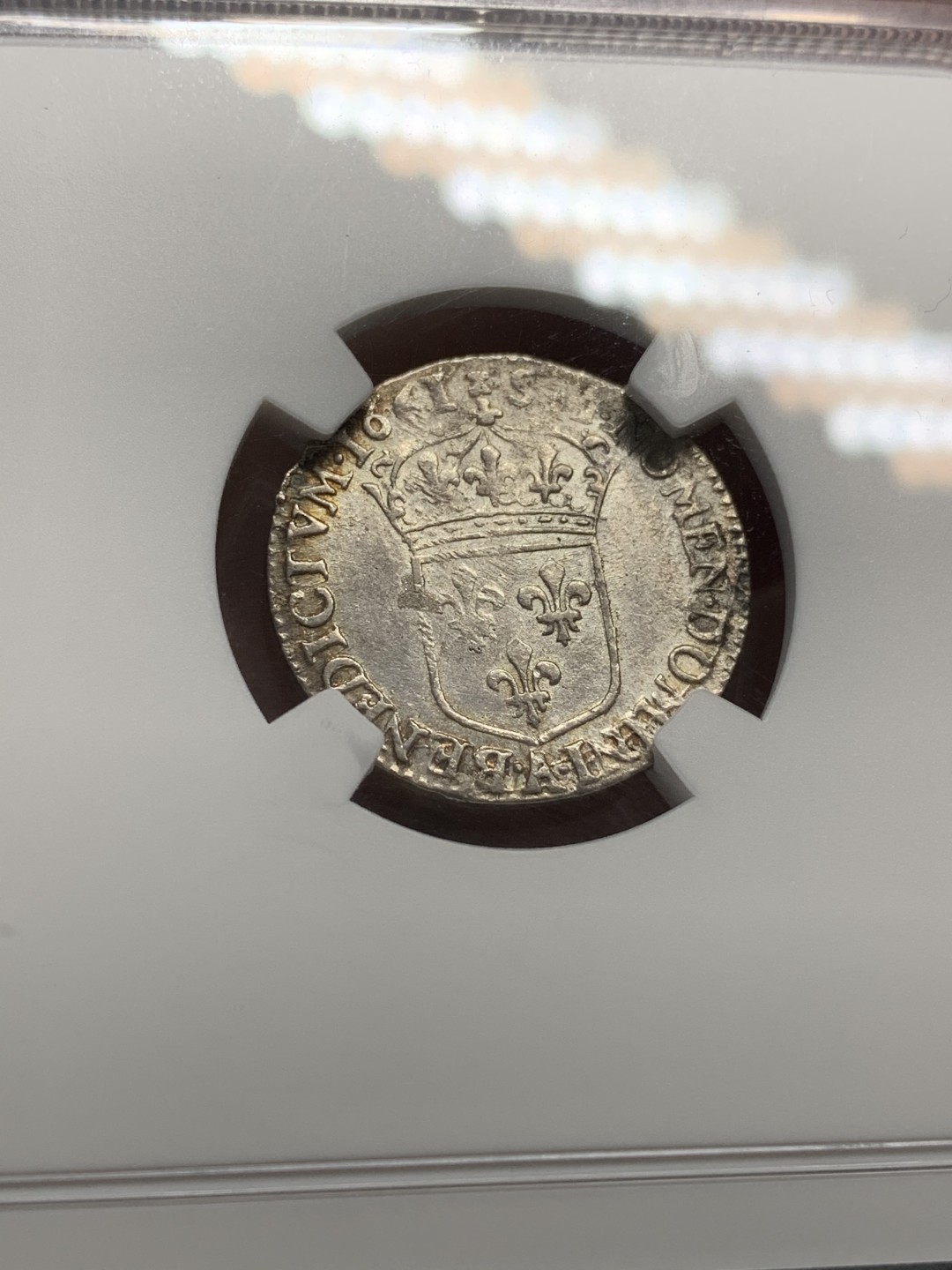 《竞宝斋》第68场-本周日，周一，周四.3场连拍（全场不限金额包邮） NGC-AU 法国 1661年 路易十四 1/12埃居银币 稀少品质