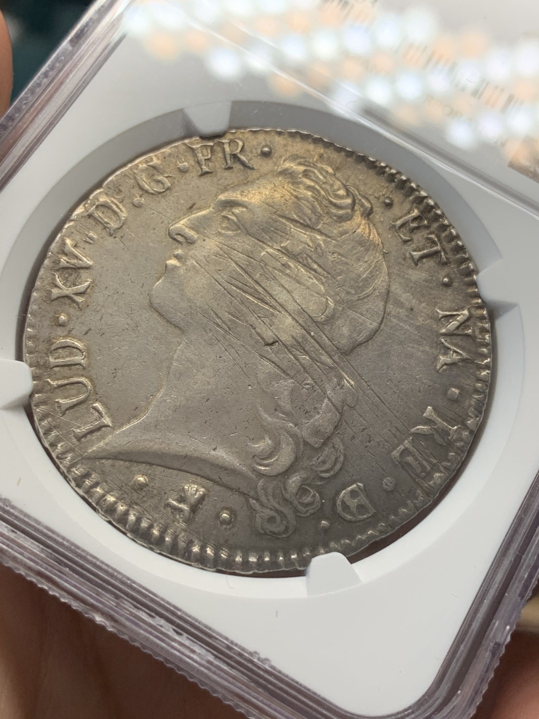 《竞宝斋》第68场-本周日，周一，周四.3场连拍（全场不限金额包邮） NGC-XF45法国1763年埃居大银币 牛标路易十五埃居 好品少见xf45已是亚军分