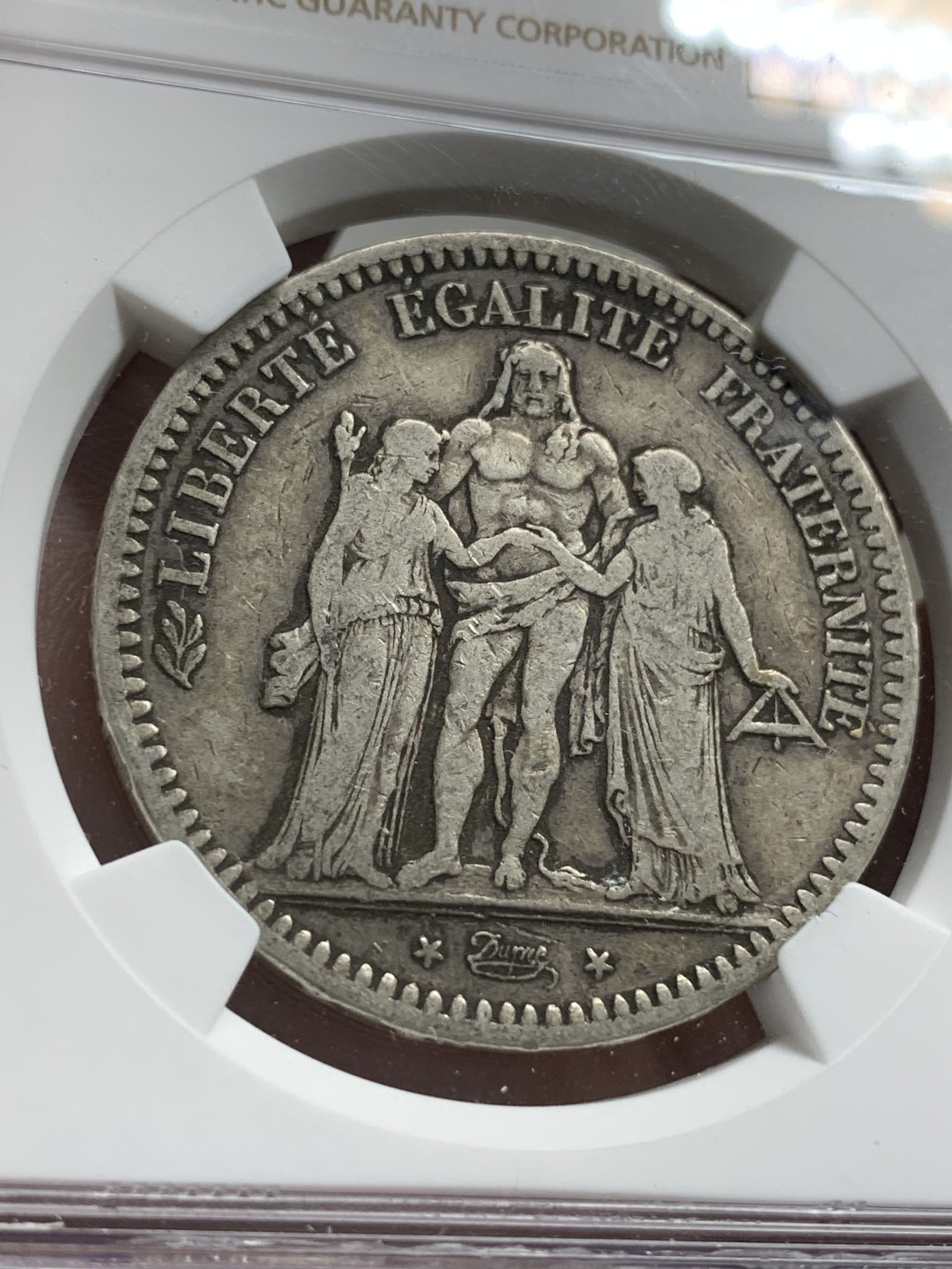 《竞宝斋》第68场-本周日，周一，周四.3场连拍（全场不限金额包邮） NGC-XF40 法国 1848年大力神 5法郎 早期年份品相已经很不错了