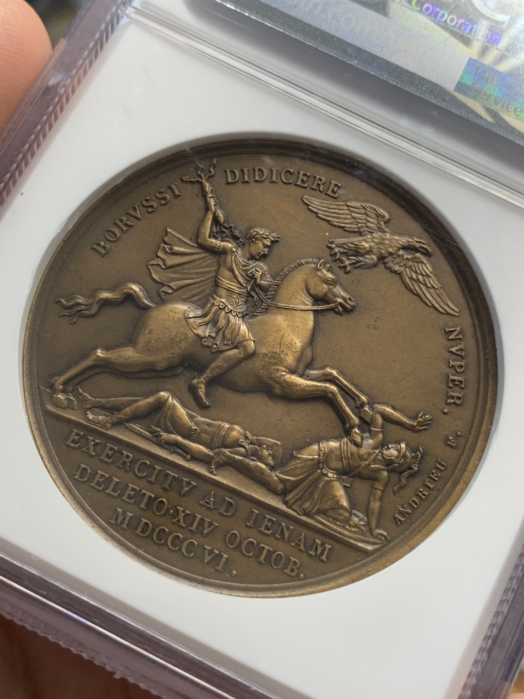 《竞宝斋》第68场-本周日，周一，周四.3场连拍（全场不限金额包邮） NGC MS63 法国1806年拿破仑耶拿之战纪念大铜章加厚盒