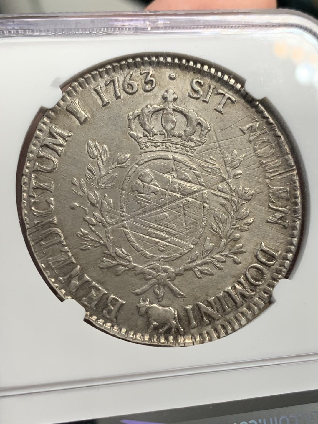 《竞宝斋》第68场-本周日，周一，周四.3场连拍（全场不限金额包邮） NGC-XF45法国1763年埃居大银币 牛标路易十五埃居 好品少见xf45已是亚军分