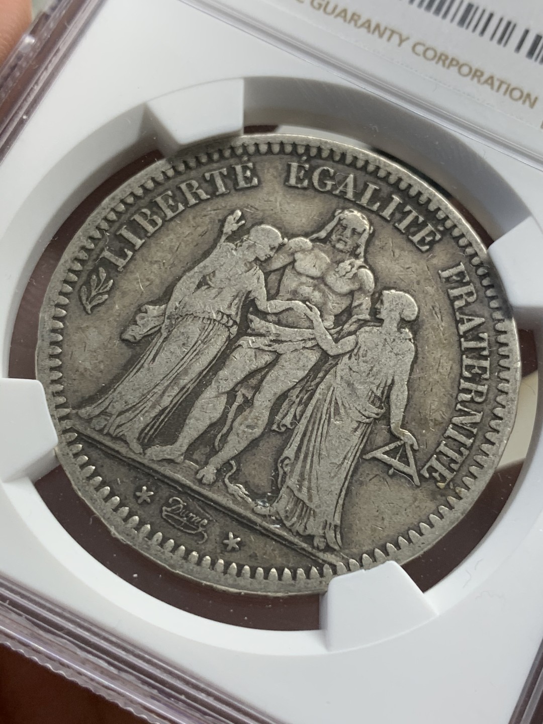 《竞宝斋》第68场-本周日，周一，周四.3场连拍（全场不限金额包邮） NGC-XF40 法国 1848年大力神 5法郎 早期年份品相已经很不错了