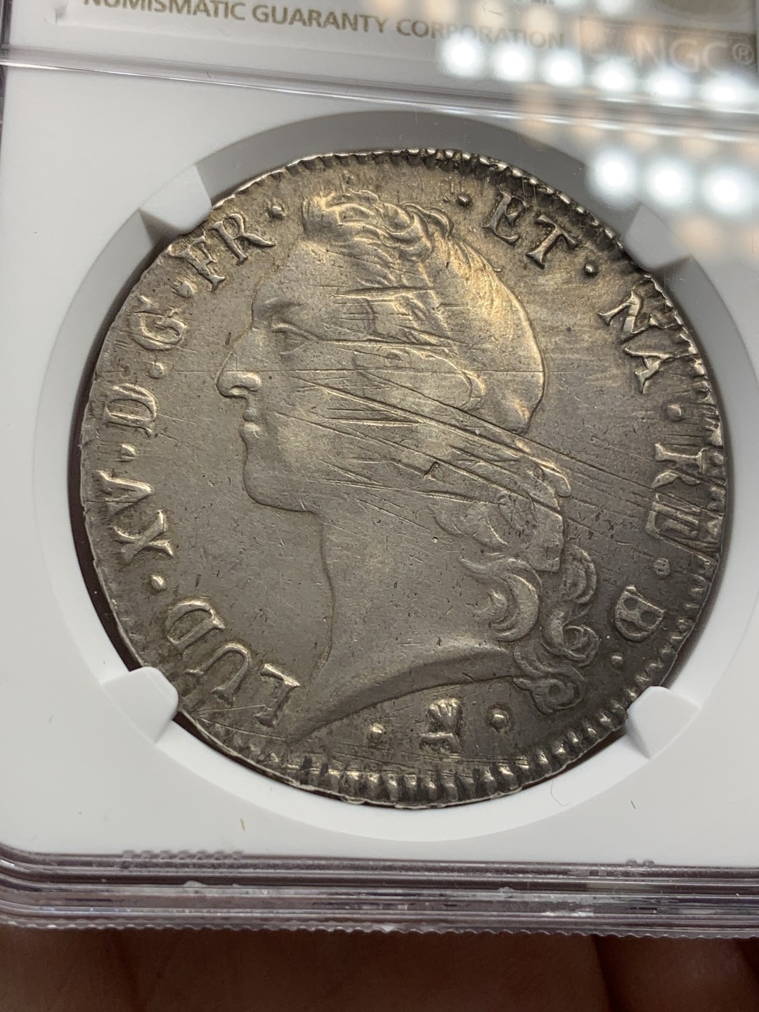 《竞宝斋》第68场-本周日，周一，周四.3场连拍（全场不限金额包邮） NGC-XF45法国1763年埃居大银币 牛标路易十五埃居 好品少见xf45已是亚军分