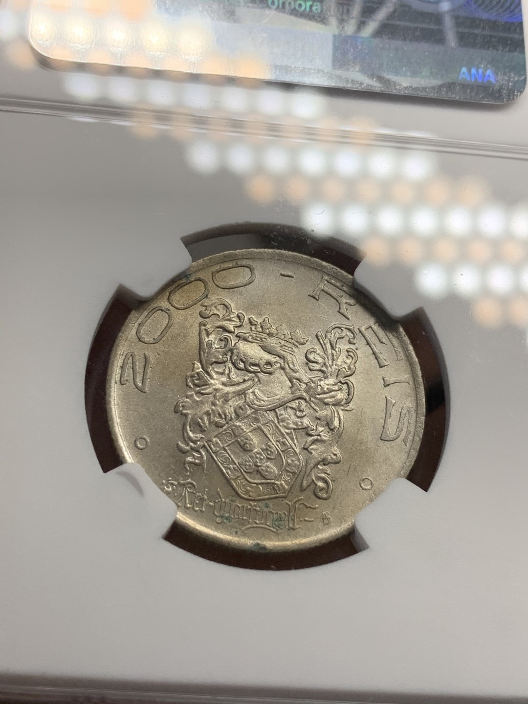 《竞宝斋》第68场-本周日，周一，周四.3场连拍（全场不限金额包邮） NGC-UNC 巴西 1932年 2000瑞斯 巴西殖民400周年纪念银币