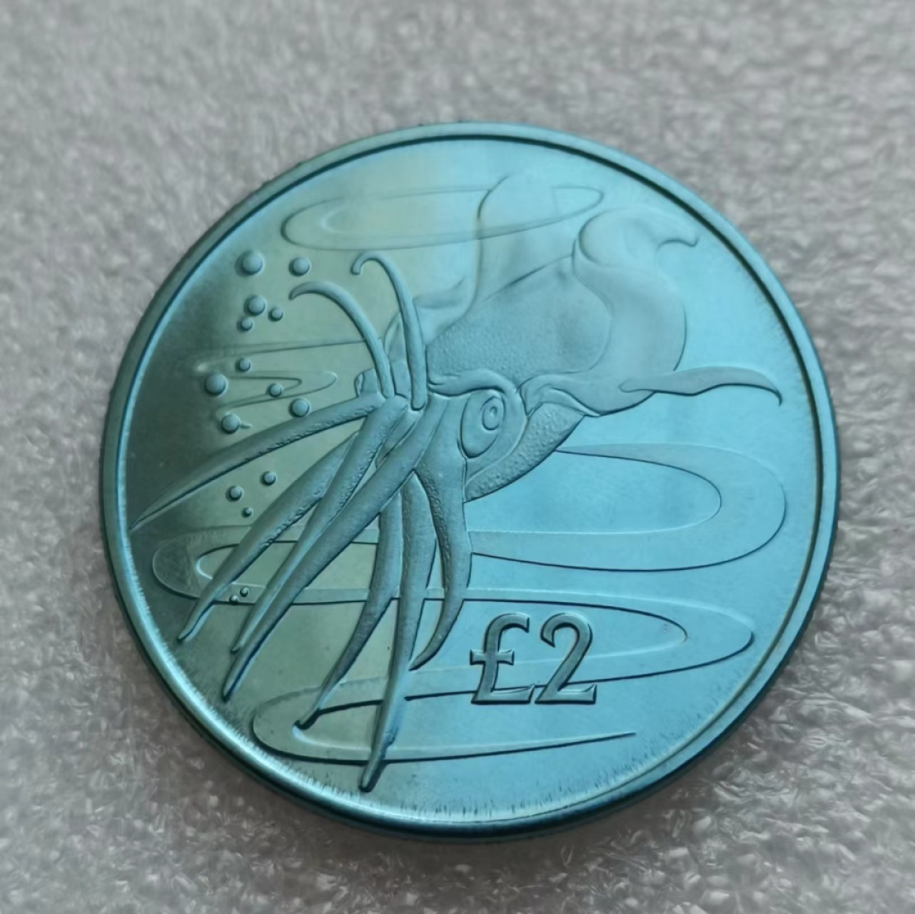 瓶子🏺第45期拍卖会 维尔京群岛2017年乌贼蓝色钛金属纪念币