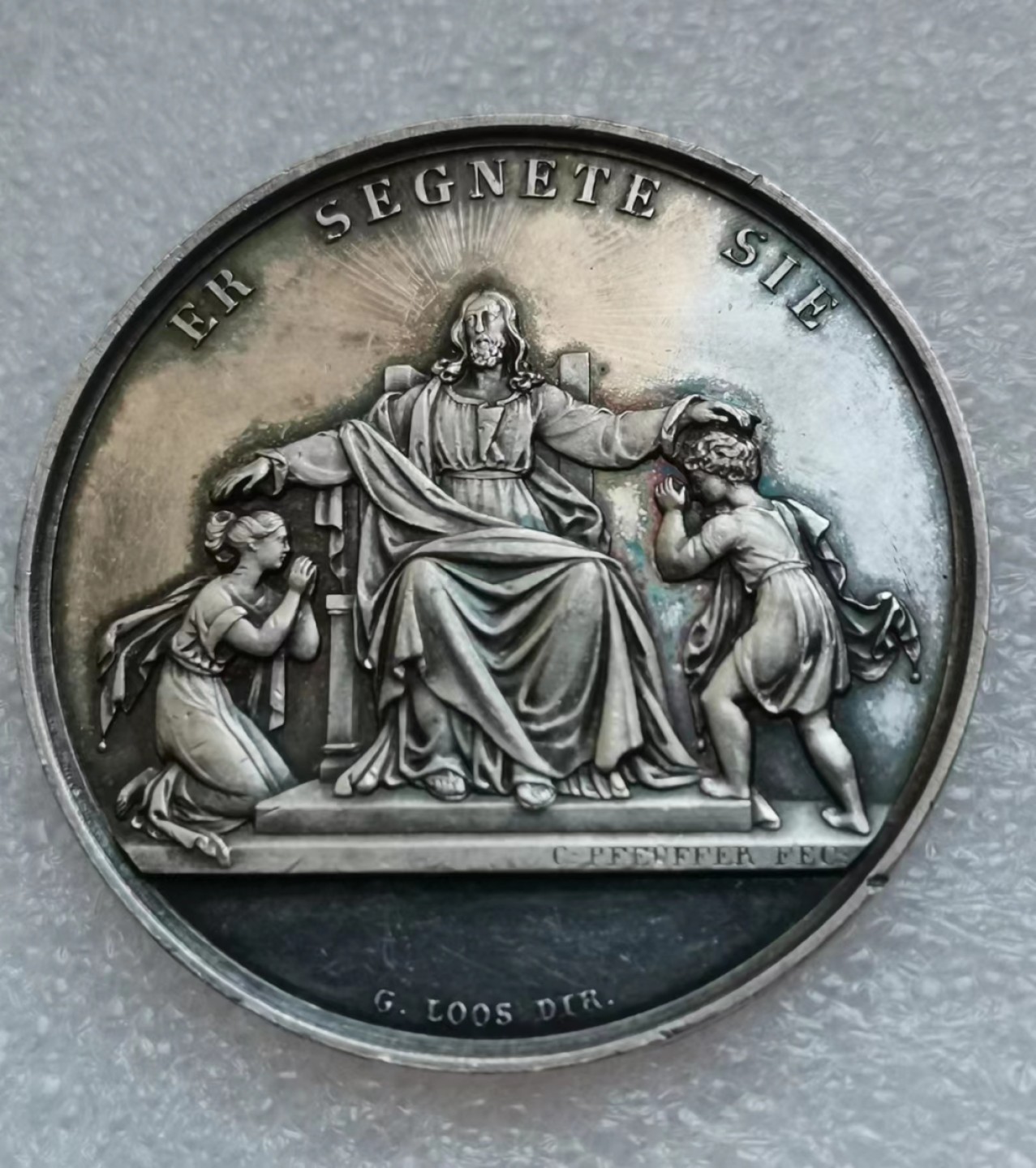 瓶子🏺第45期拍卖会 德国19世纪早期LOOS宗教受礼银章